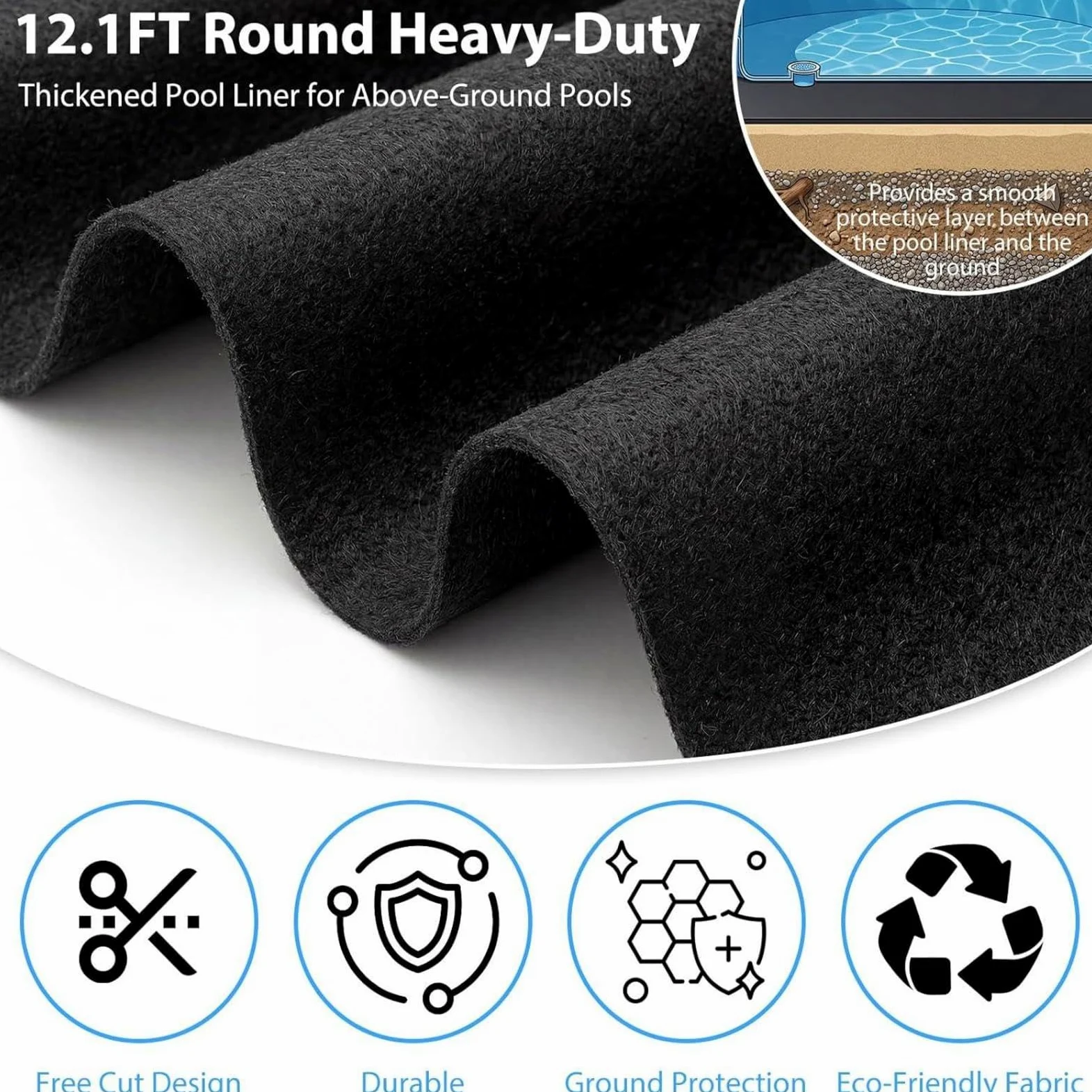 Base Para Piscina 3,7m Esterilla Protector De Suelo Resistente A La Intemperie