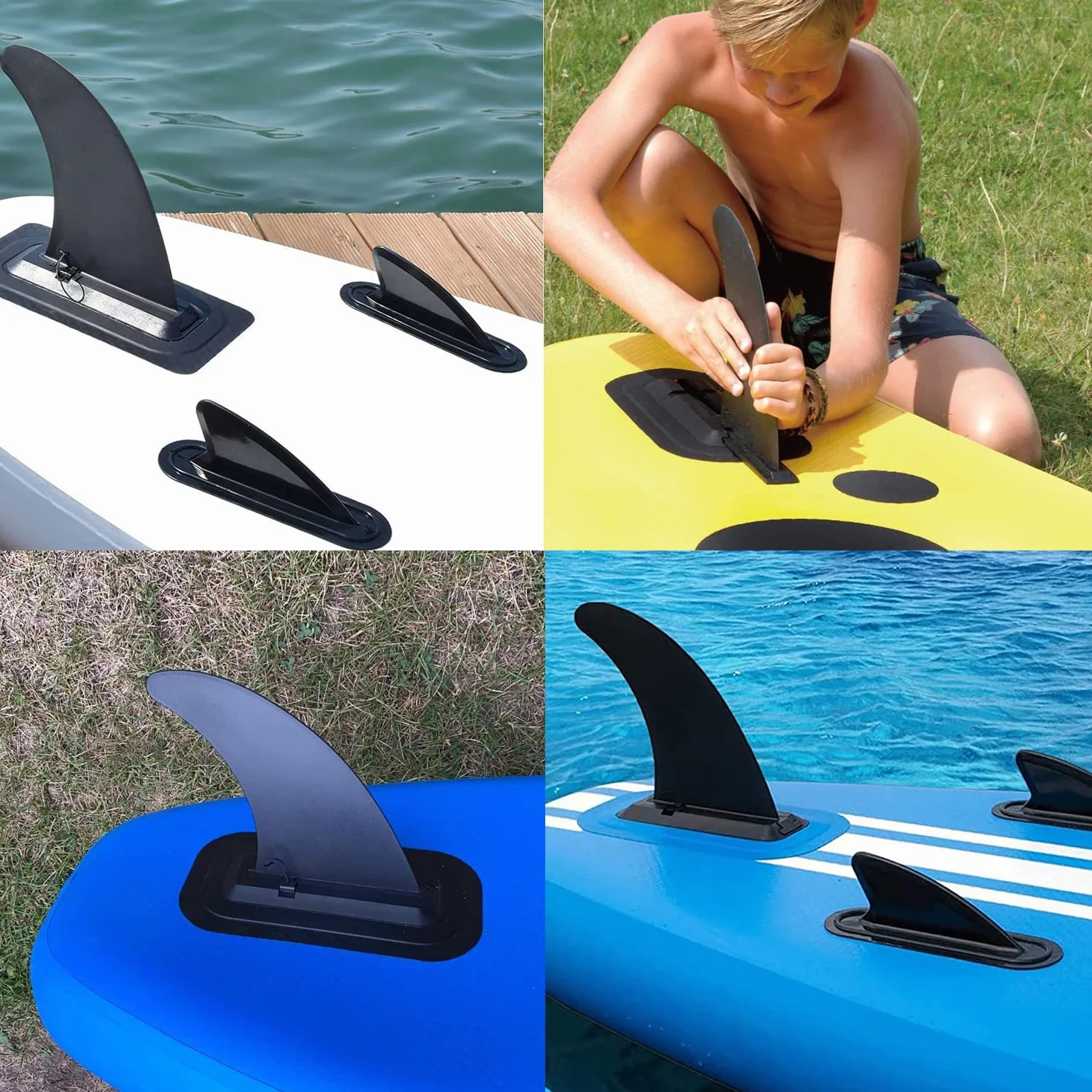 Aletas de Tabla de Surf Removible Universal 9inch Nylon Reforzado para Longboard Surf