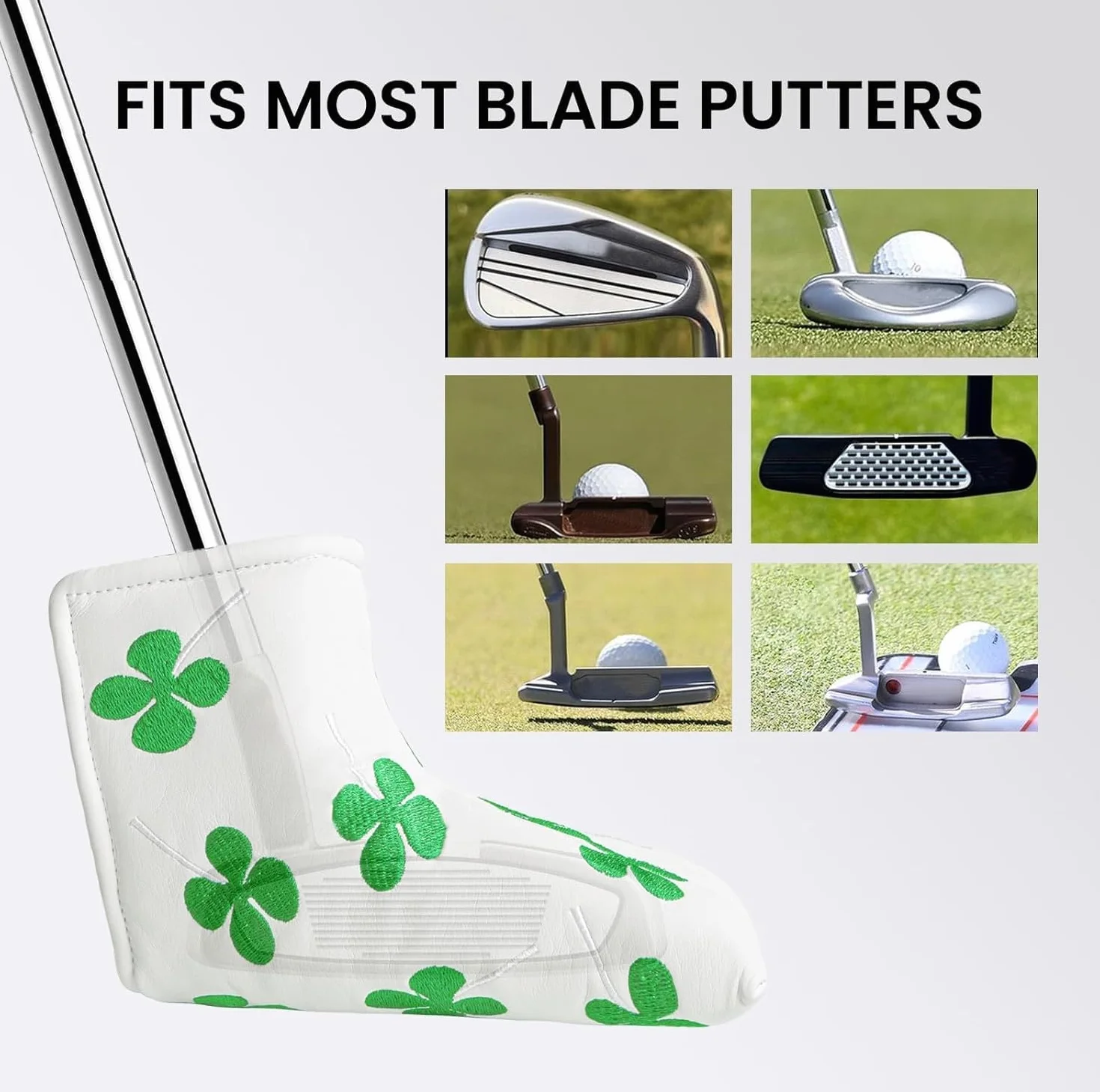 Cubierta para Martillo de Golf Putter 17,5 x 15 cm, Blanco