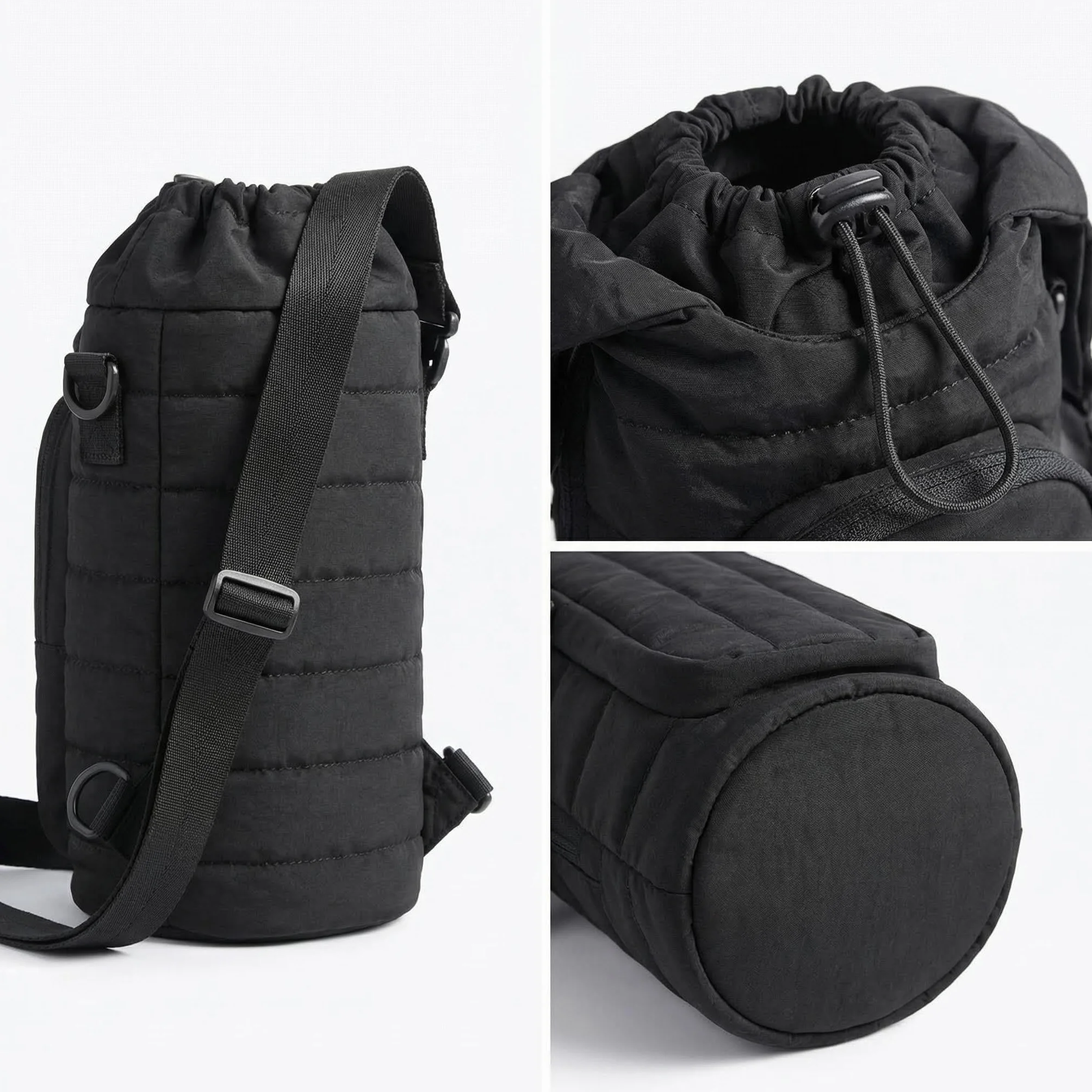 Bolsa bandolera aislada para botella de agua 18-64 oz, bolsillo para teléfono, accesorios de gimnasio