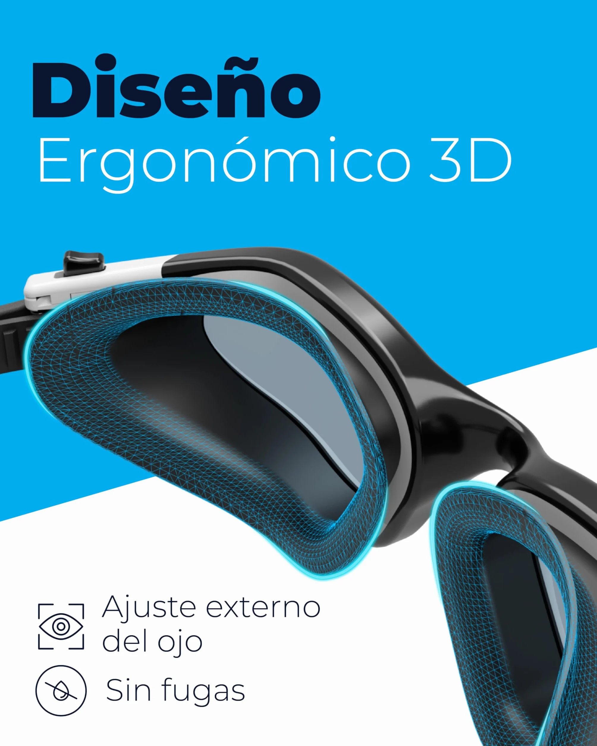 AqtivAqua Gafas de Natación DX Anti Vaho Sin Fugas Visión Amplia