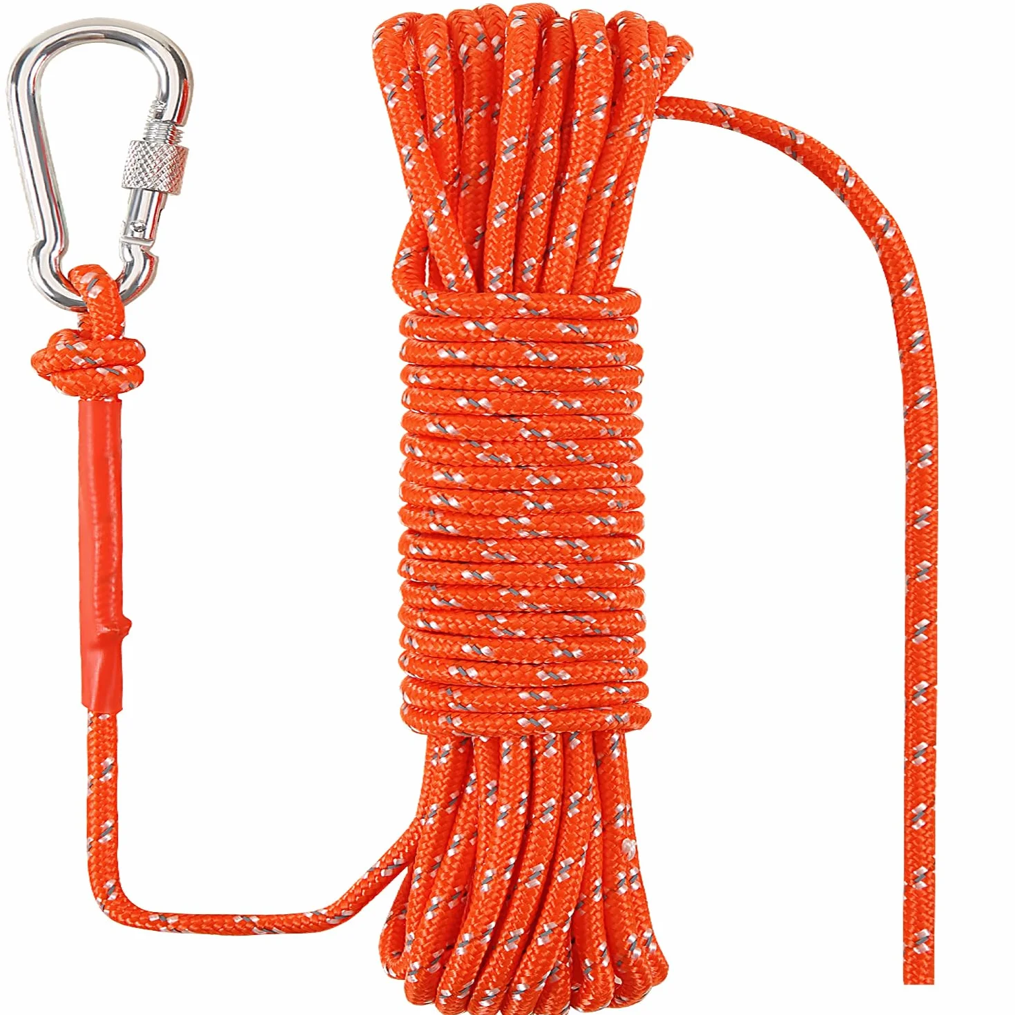Cuerda Flotante Marina 8mm x 30m Naranja Reflectante para Navegación Pesca Rafting