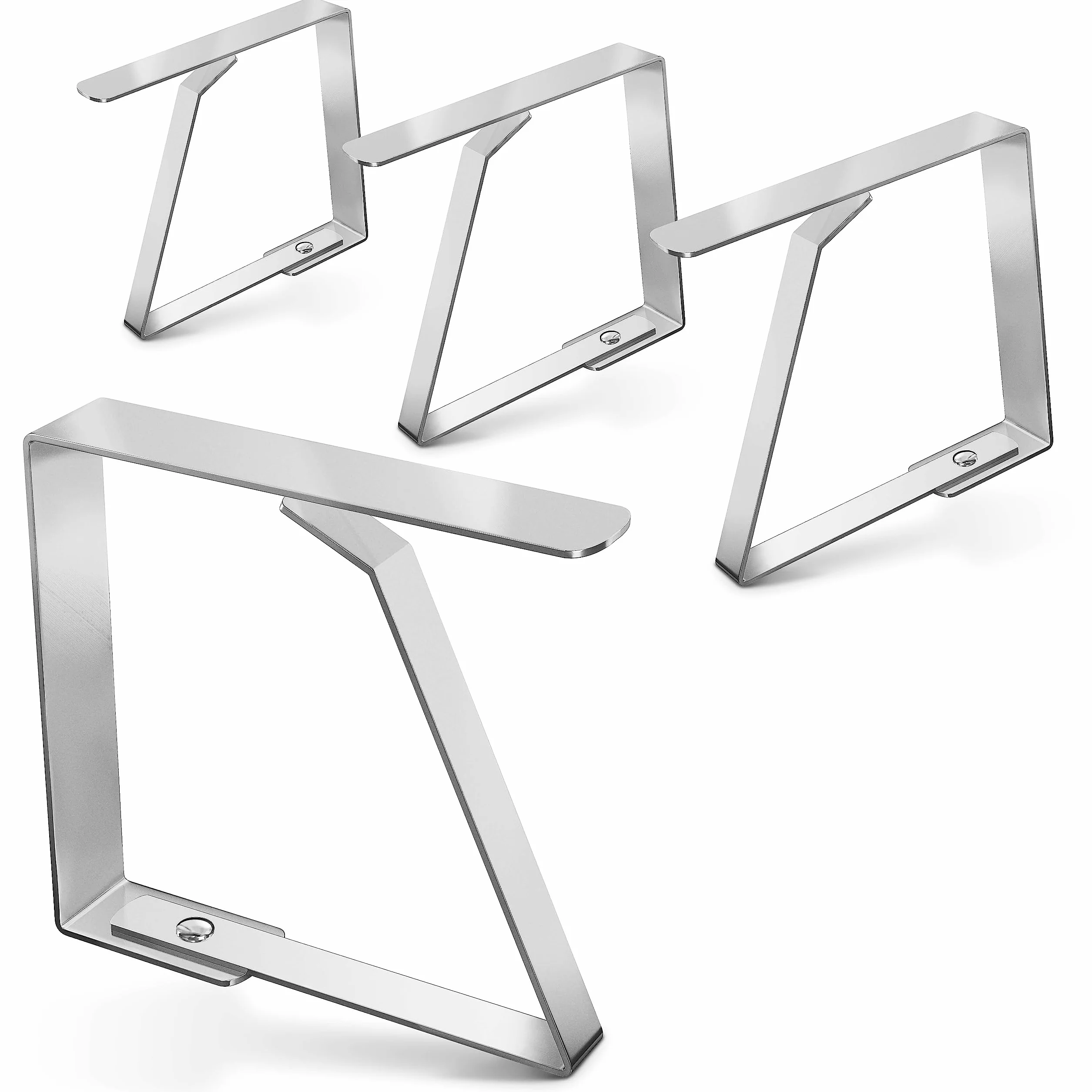 Balinco Juego de 4 pinzas para manteles, de acero inoxidable, de alta calidad, robustas, inoxidables, para manteles, pinzas de mesa, clips para mantel
