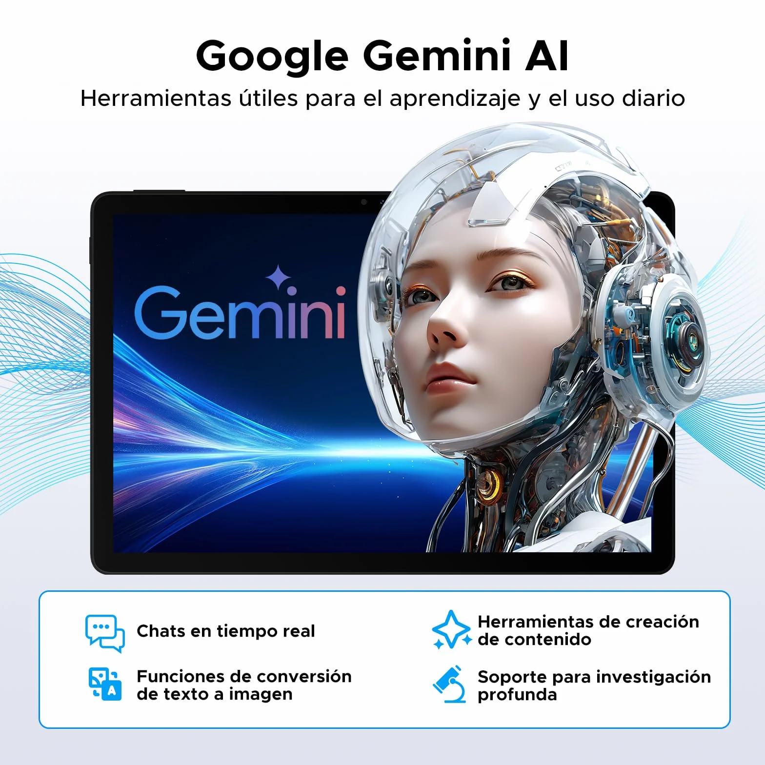 P11 Android 16 Tablet 11 Pulgadas, 48GB RAM 128GB ROM, 90Hz, T7250 Octa-Core, 8800mAh, Gemini AI, Widevine L1, Azul
