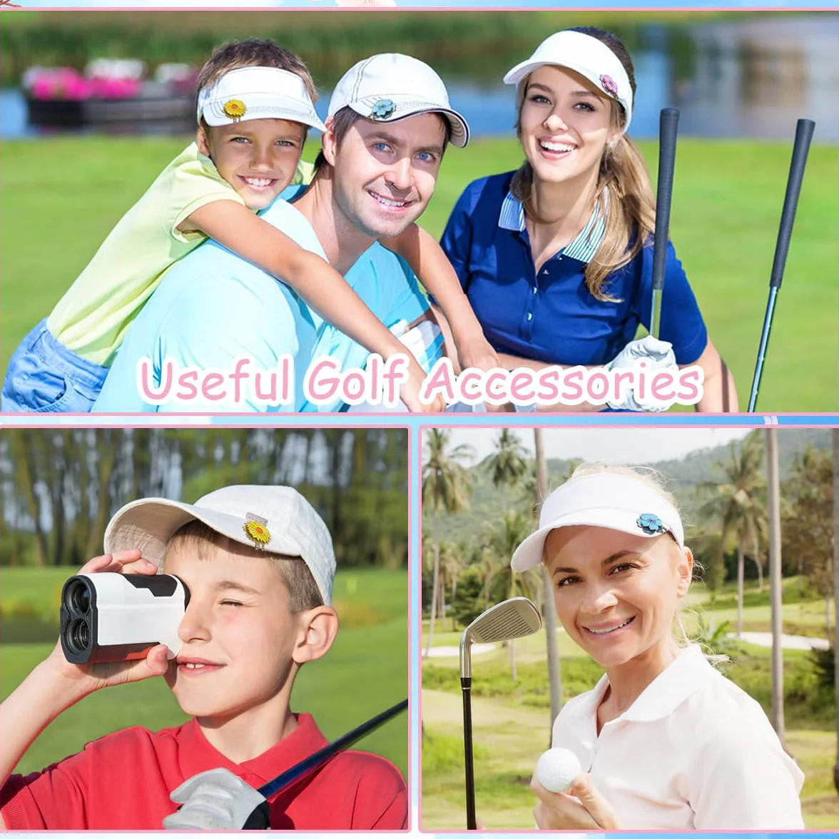 Juego de 3 marcadores de pelota de golf con clips magnéticos