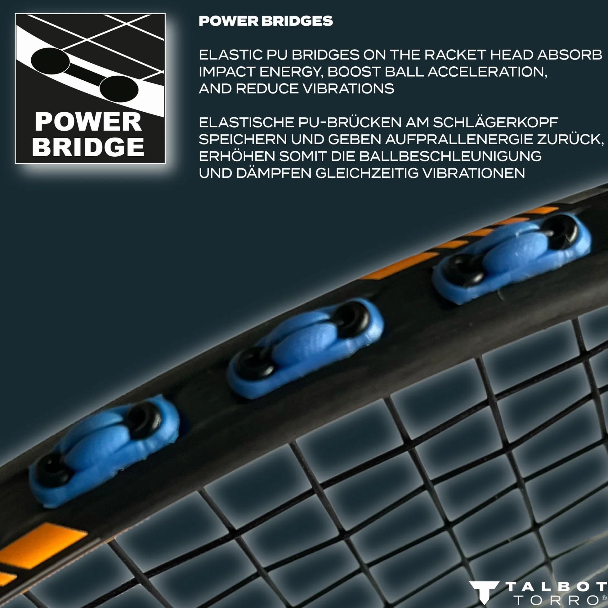 Talbot-Torro Badmintonschläger Isoforce 951 Carbon4 Long-Schaft Multitaper Kopfprofil