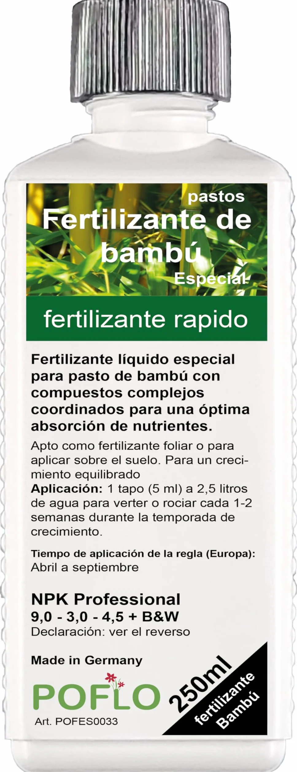 Fertilizante líquido de bambú PREMIUM para bambúes y pastos (250ml)