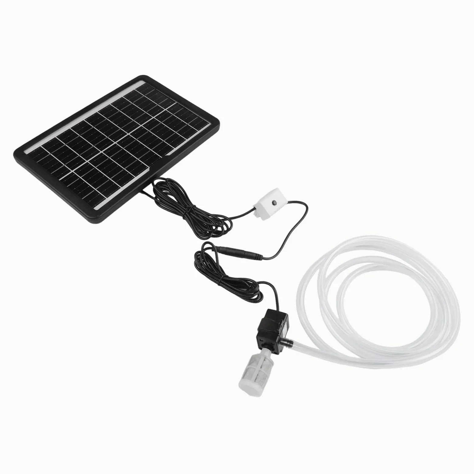 Bomba solar de fuente de agua, panel de 6 W y 9 V con bomba sumergible de 12 V, caudal de 240 l/h, para estanque, jardín, pecera con filtro de tubo de 2 m