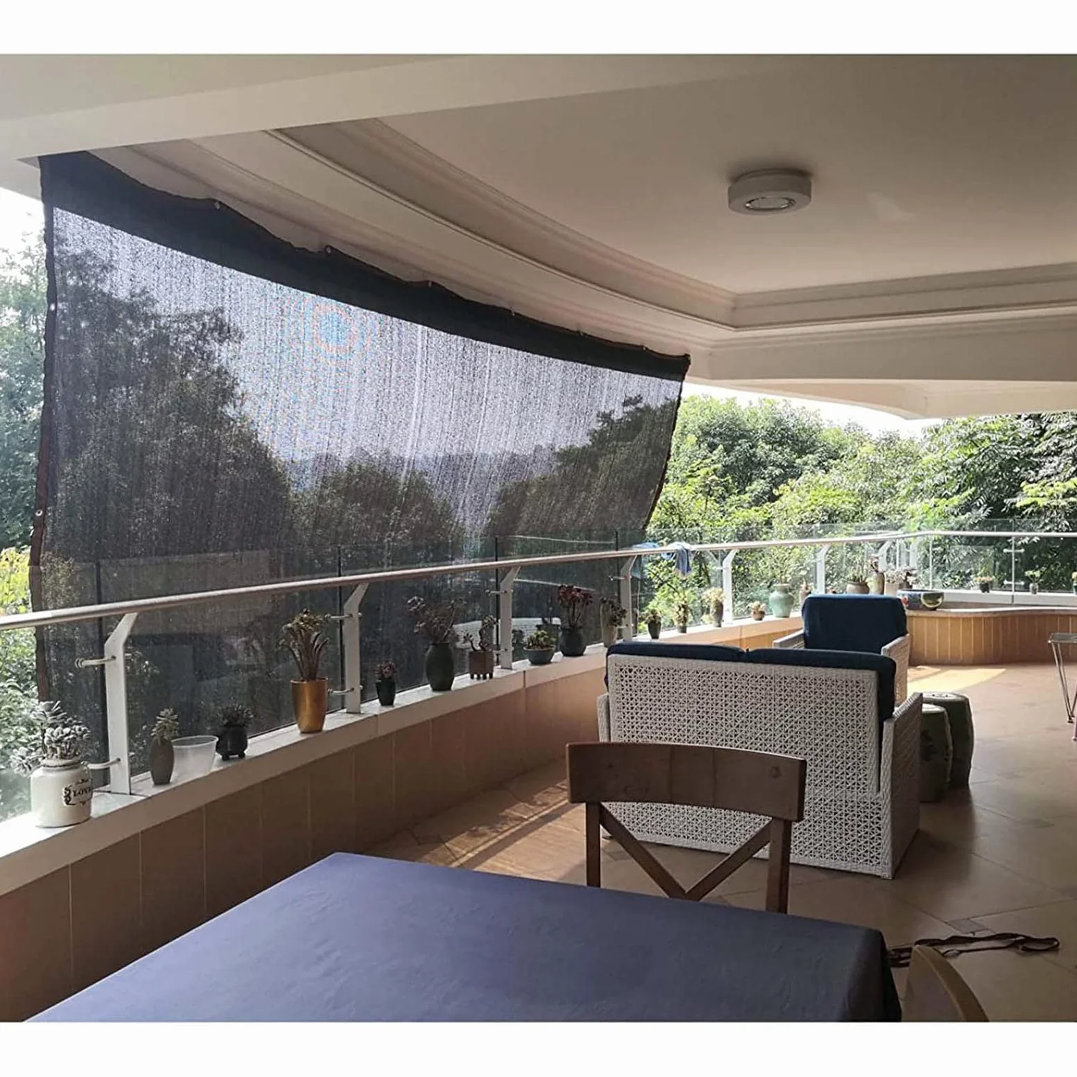 Red de sombra negra 80 % resistente a los rayos UV, 4 x 5 m, malla de protección solar para jardín/invernadero, tela de sombra al aire libre, toldo versátil, toldo resistente