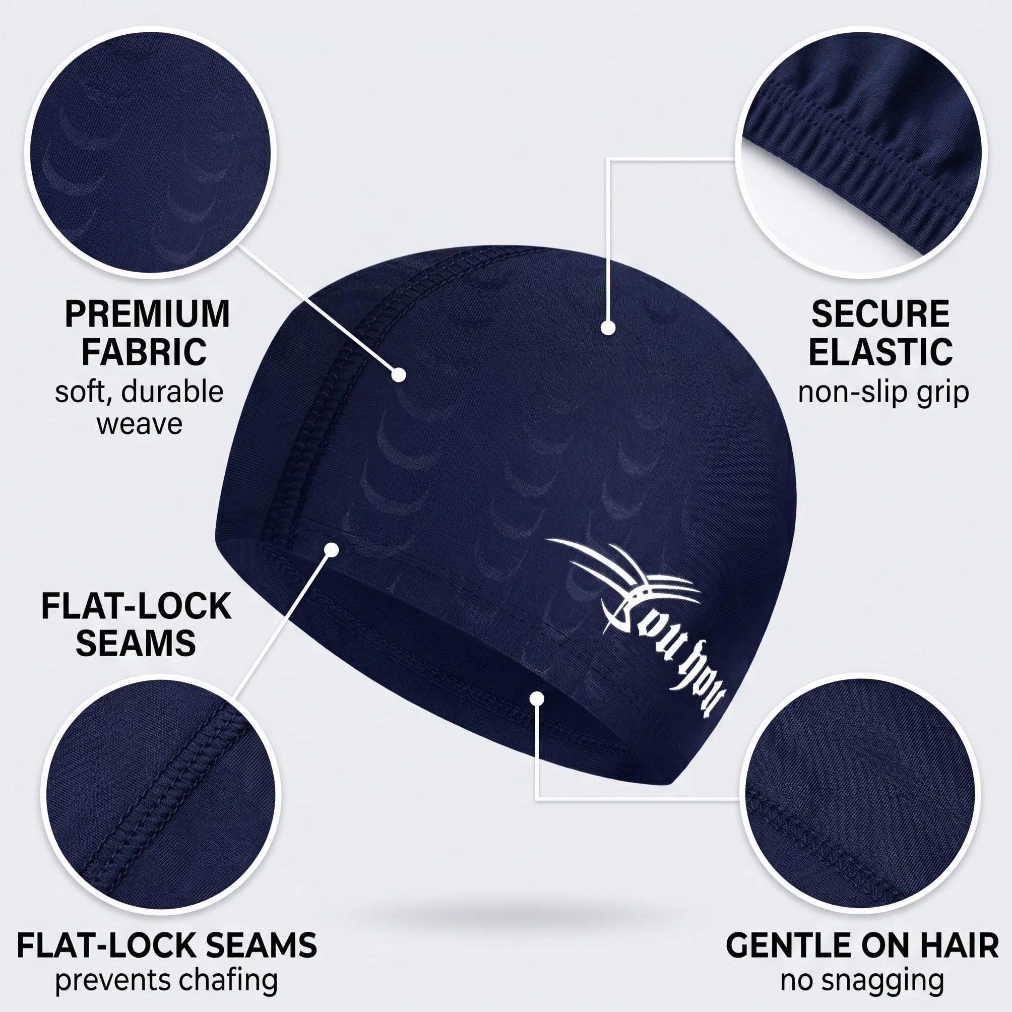 Gorro de piscina hombre tela impermeable - Swimming cap para cabeza grande adulto dos unidades