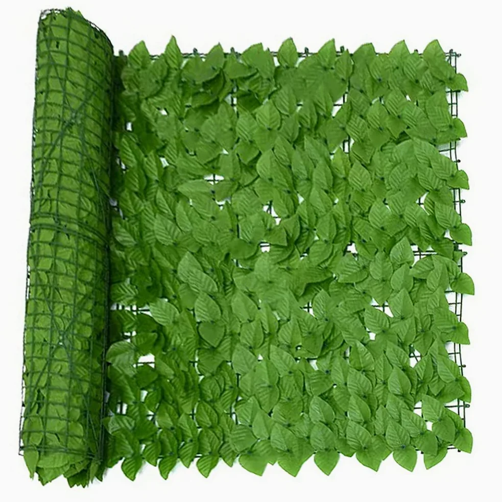 Hojas de Artificial para Jardín Seto Artificial Valla de cobertura artificial Pantalla de hoja verde Planta Fondo decorativo de pared para valla de jardín al aire libre Patio trasero e interior Deco