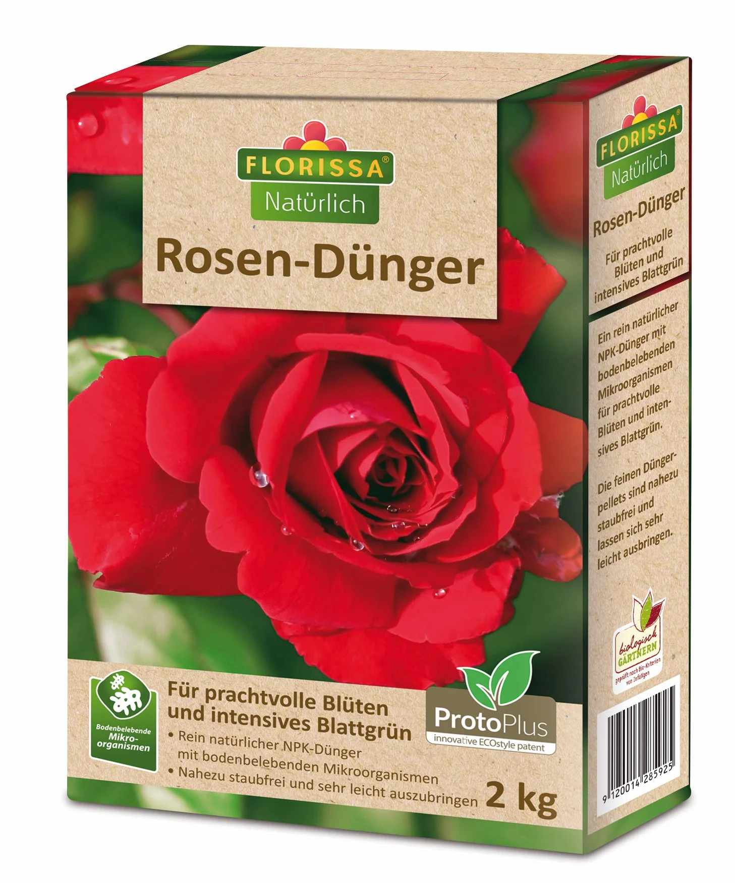 Abono para rosas orgánico con ProtoPlus para una rápida disponibilidad de nutrientes en primavera | microorganismos que estimulan el suelo, 2 kg.