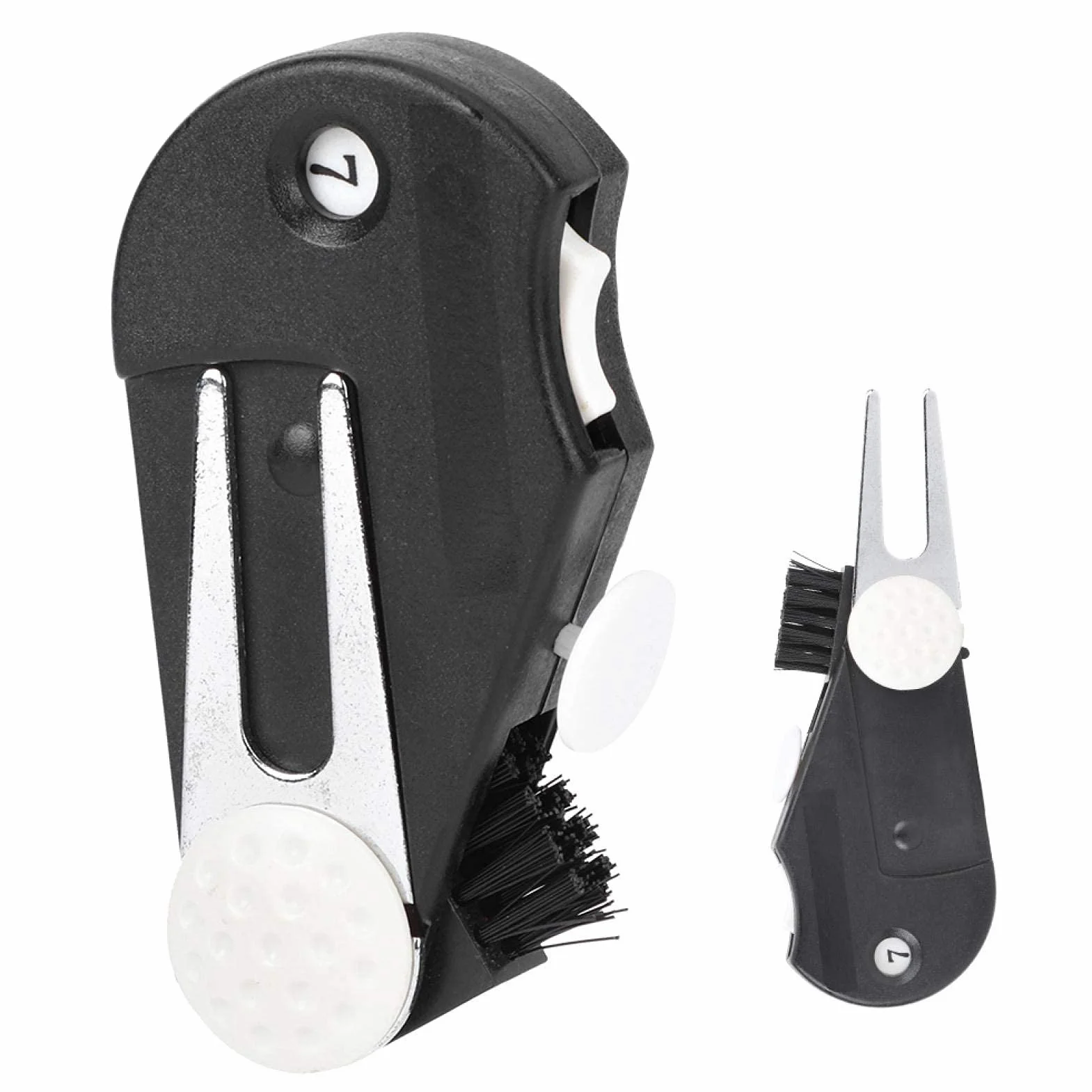 Agatige Golf Divot Tool Marcador Multifunción Pelotas Golf Diapasón Contador Golpes Pinza Cinturón