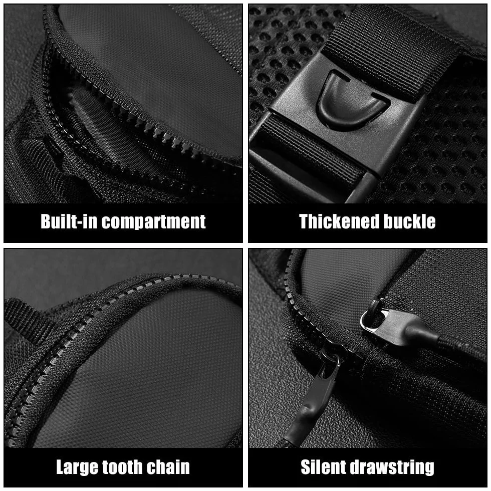 Bolso bandolera impermeable para hombre/mujer, Negro L, 60-110 cm