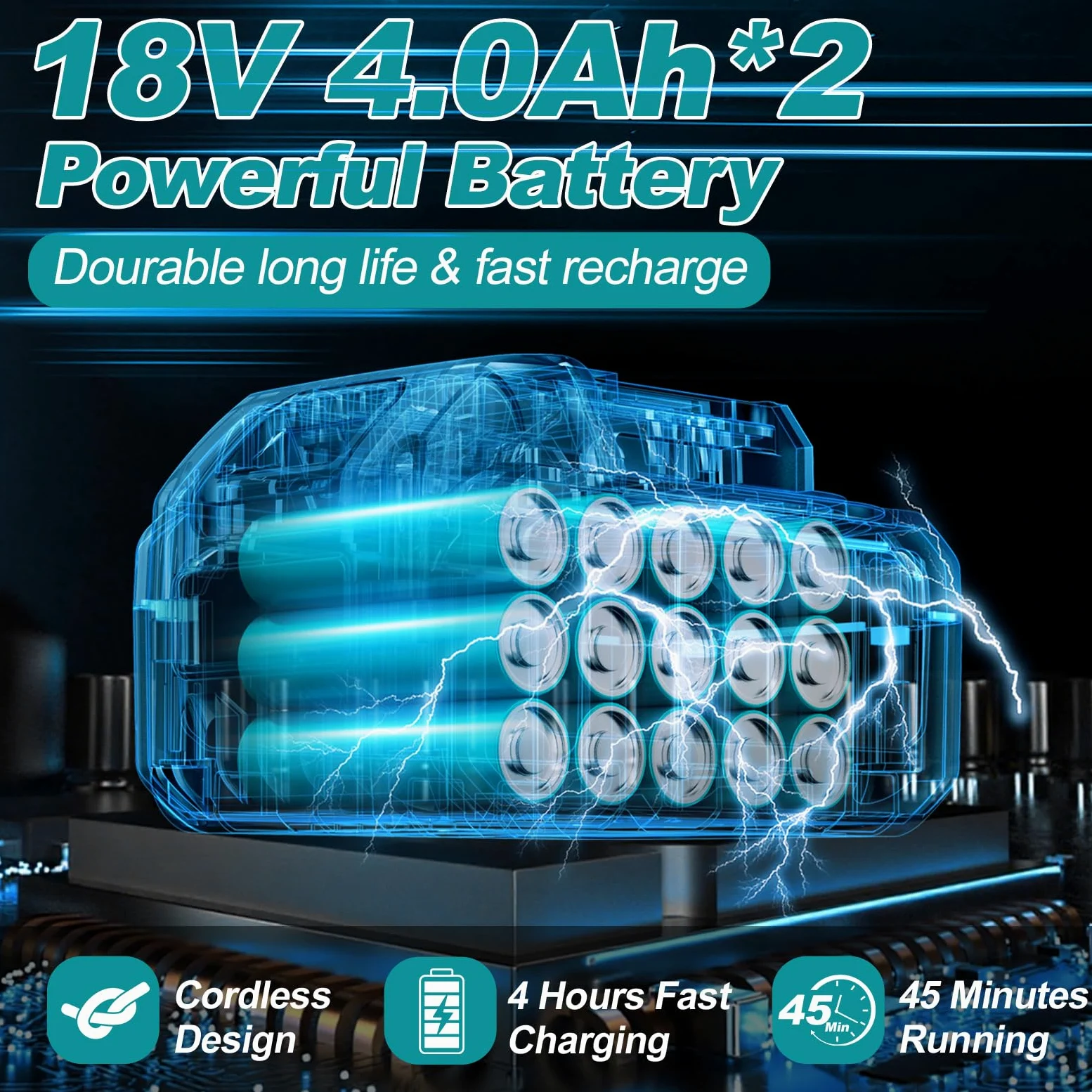 Limpiador de alta presión con batería de 700 psi, compatible con baterías Makita de 18 V, limpiador de alta presión portátil con 2 baterías de 4,0 Ah, boquilla 6 en 1, pulverizador de espuma, manguera