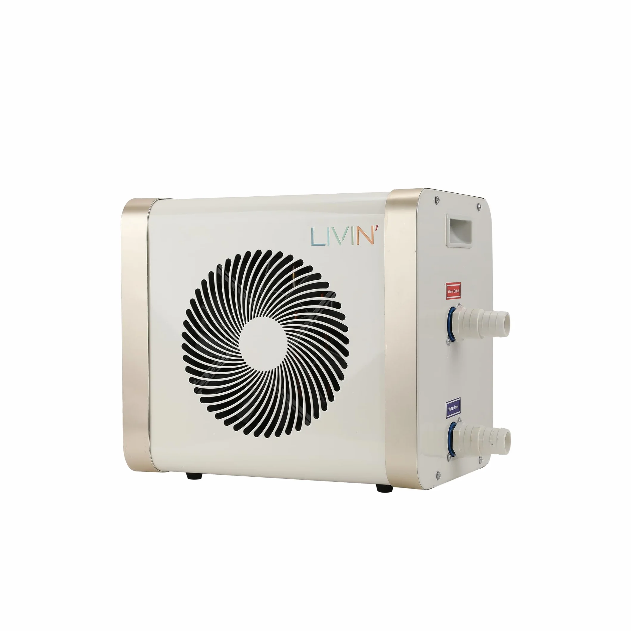 LIVIN' Minibomba de calor para piscina de 5 kW, accesorios para piscina con 32/38 mm de diámetro, para calentar piscinas grandes con 20.000 L de capacidad, indicador LED, corriente de 230 V,