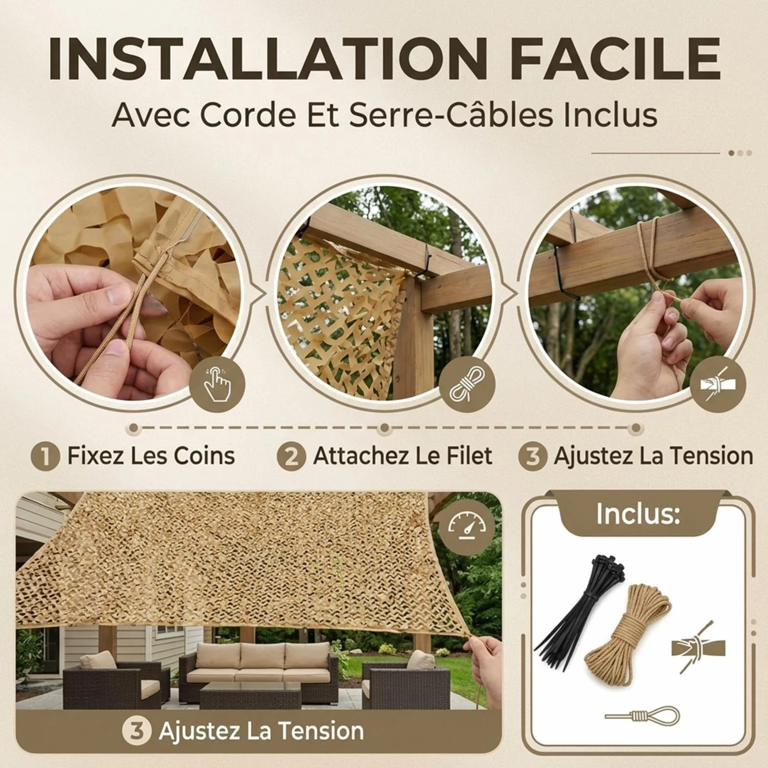 Red de Camuflaje Militar Reforzada Anti-UV Protección Solar Vela de Sombreado Terraza Pergola Jardín Caza Airsoft