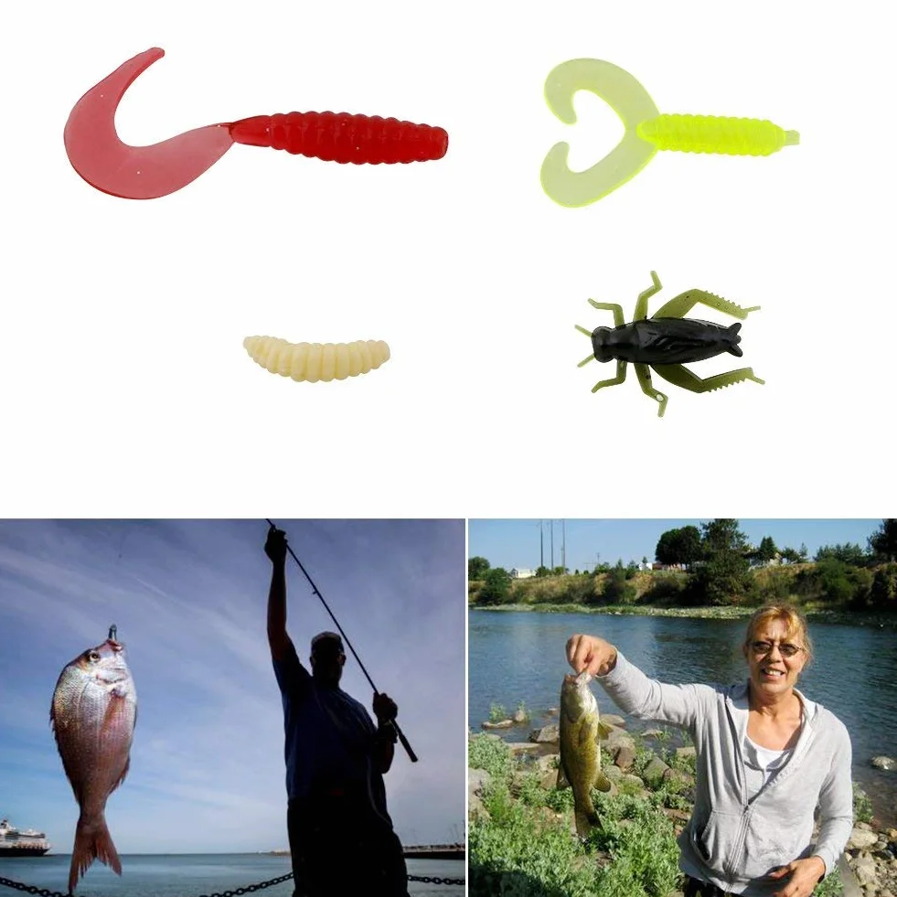 Vicloon Señuelos de Pesca 120 Piezas Kits Accesorios Cebos Artificiales Incluido Caja Tackle