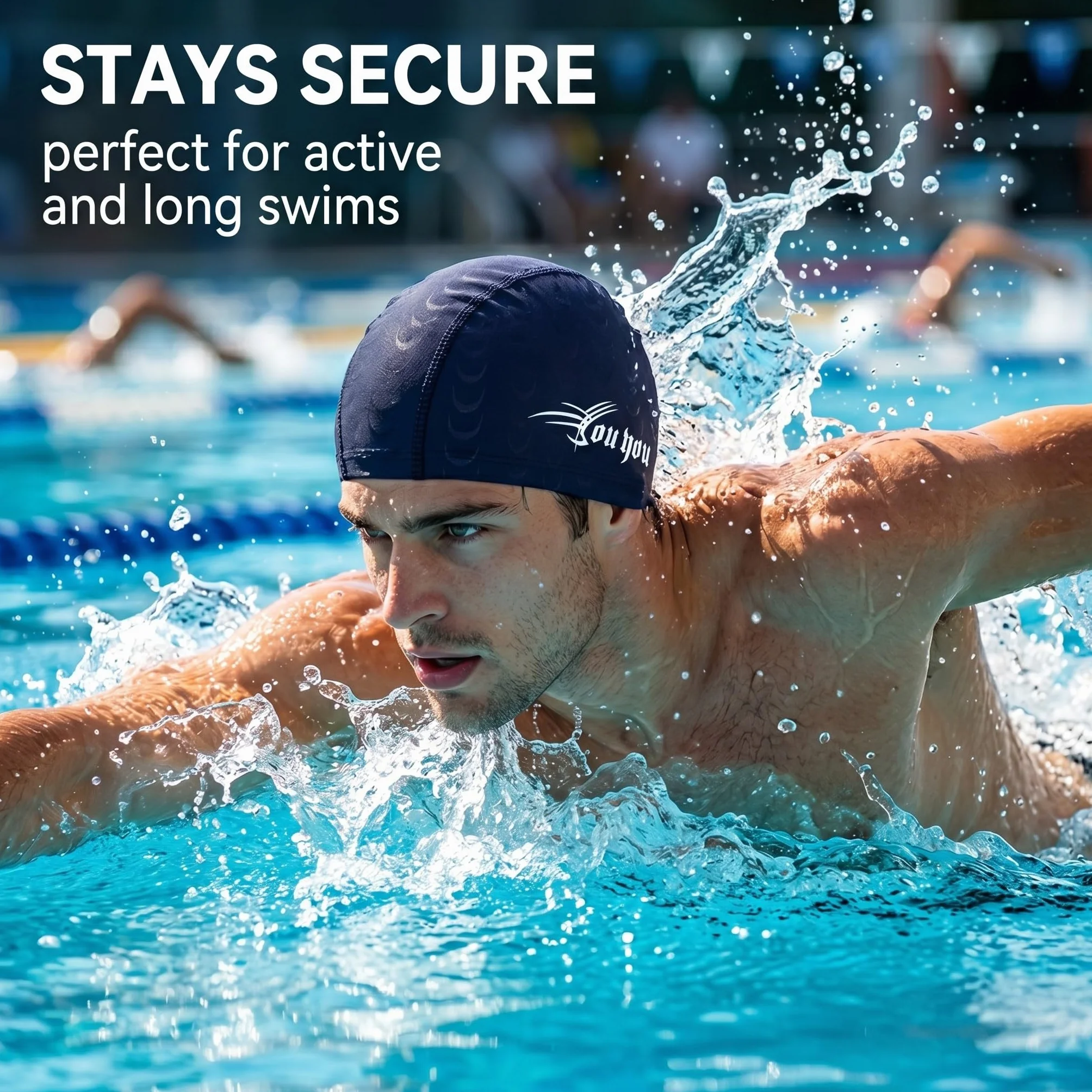 Gorro de piscina hombre tela impermeable - Swimming cap para cabeza grande adulto dos unidades