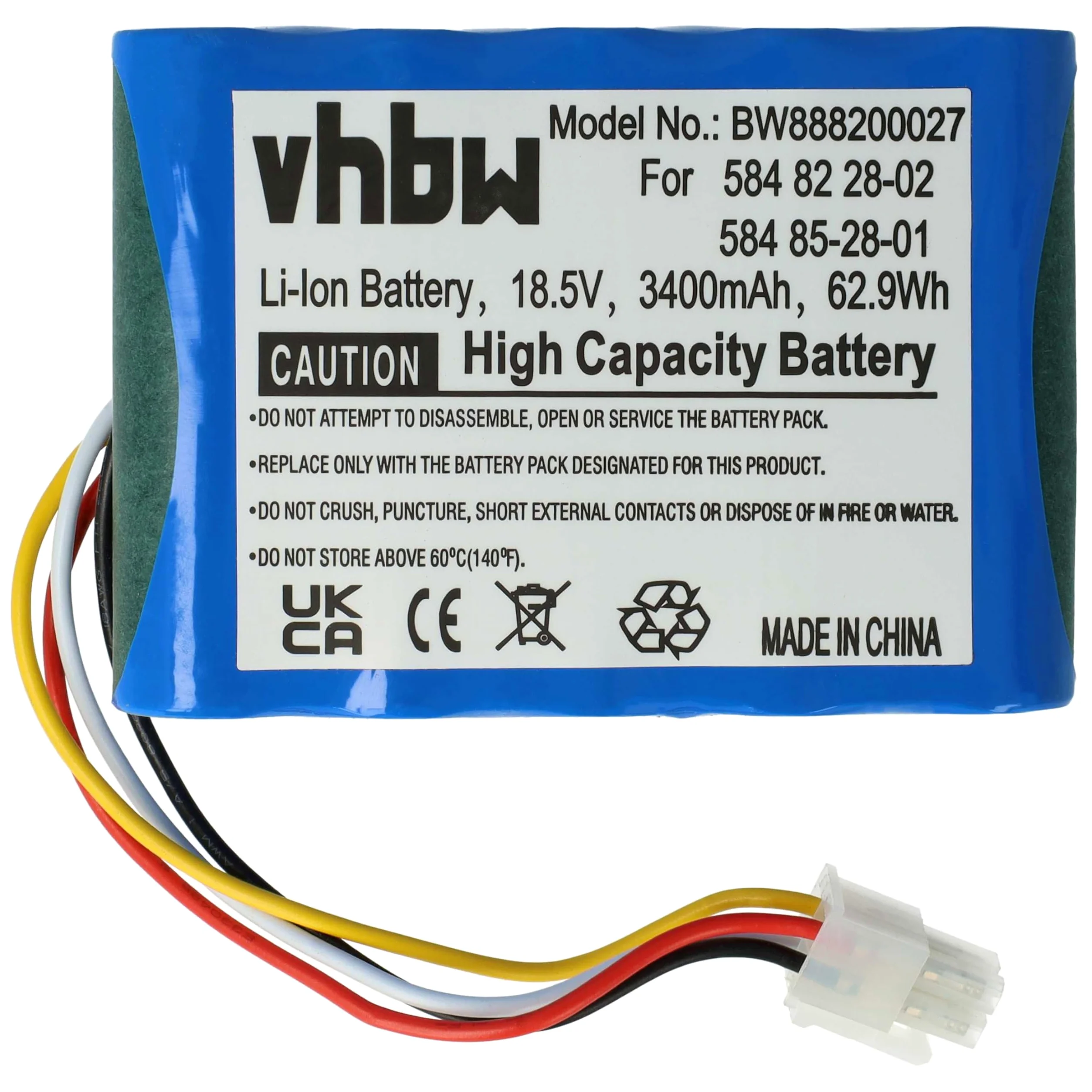 vhbw Set Compatible con Husqvarna Automower 405X, 420 (2016), 415X | cortacésped 1x fuente alimentación, 1x bateria 3400 mAh, 1x cable baja tensión de 5 m