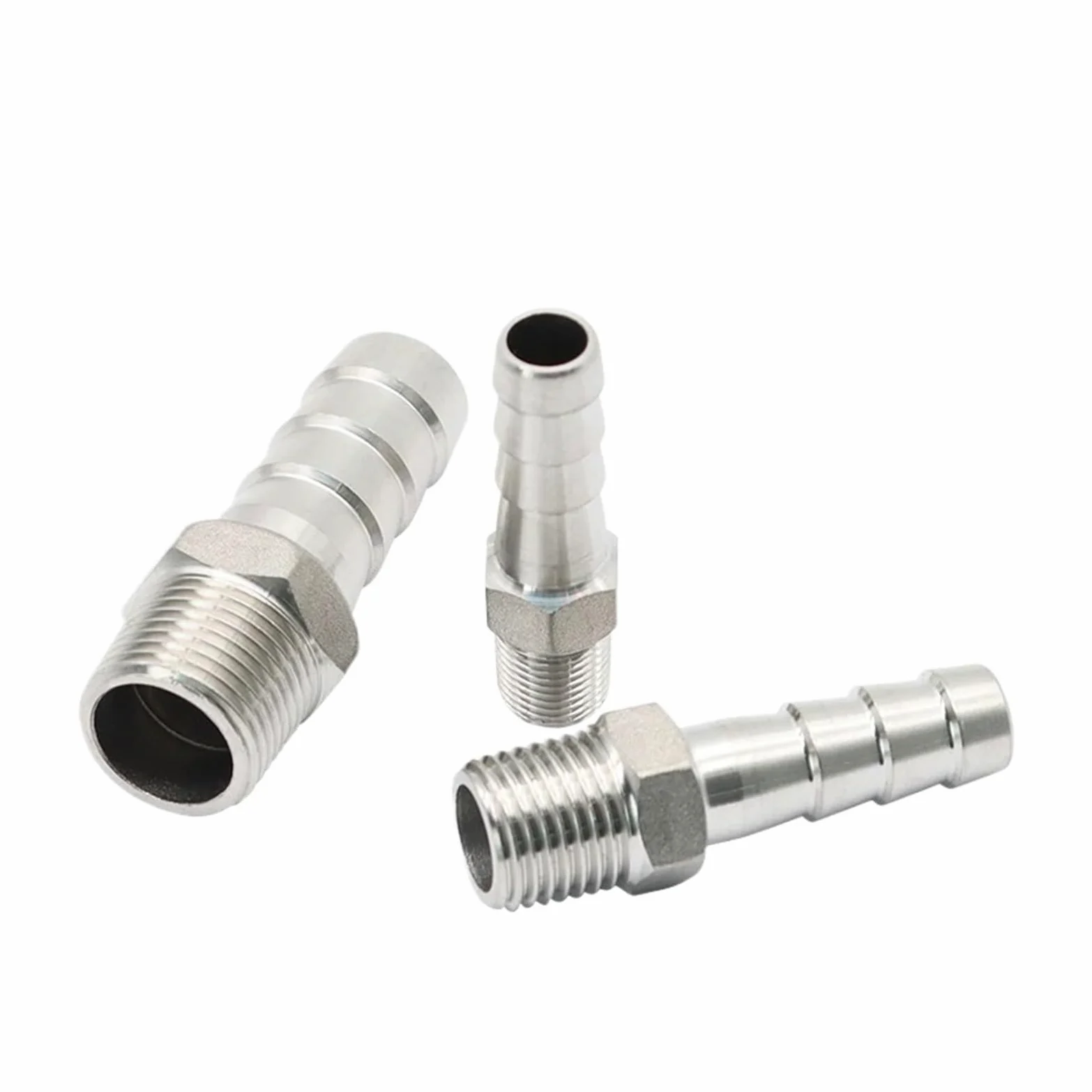 Adaptador Manguera Ducha Conector de lengüeta for Manguera Acero Inoxidable 304, 1/8 ", 1/4", 3/8, 1/2", Conector Cola Acoplamiento Pagoda for con Rosca Macho BSP | 32mm,1-1I4
