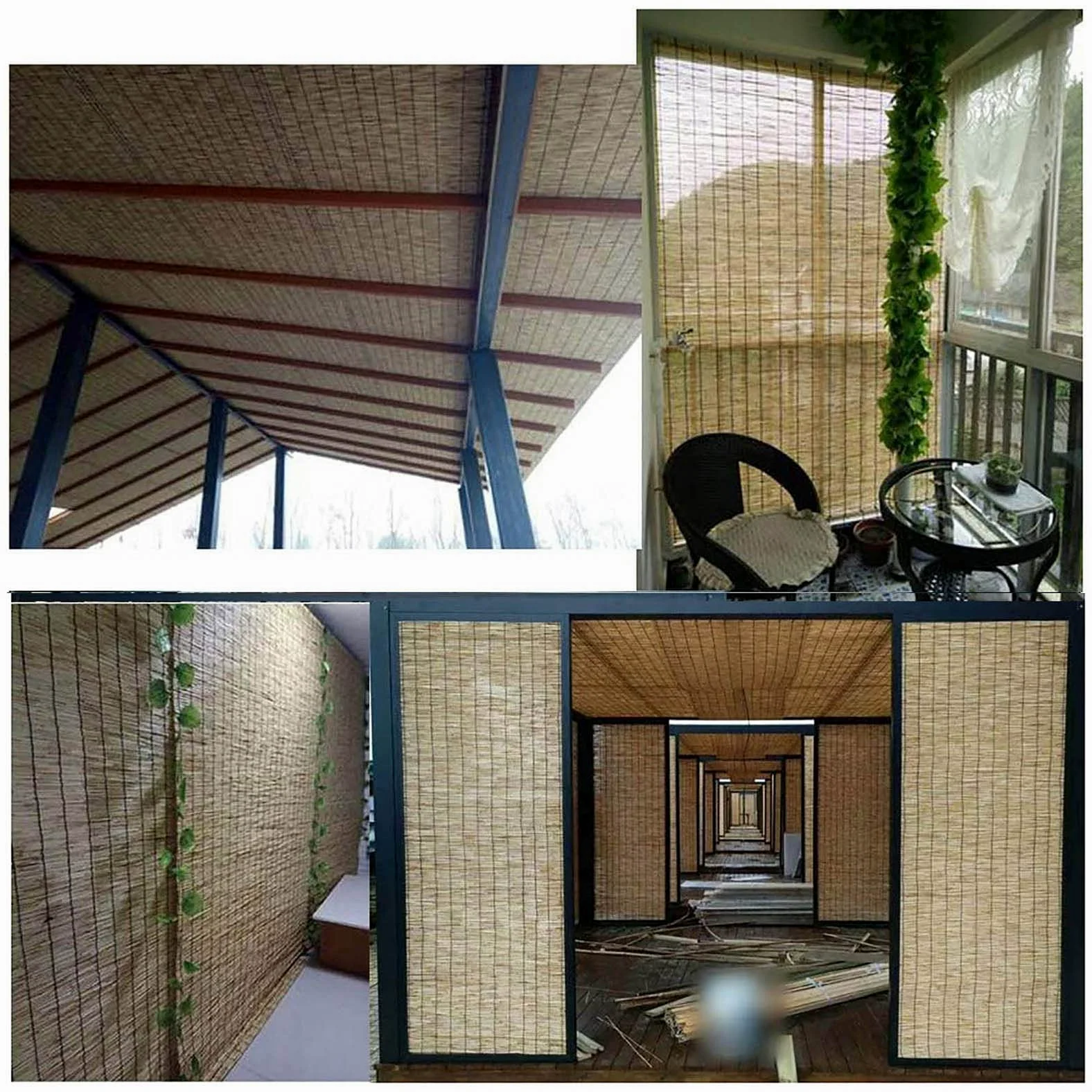 Valla De Caña para Patio, Cañizo Y Brezo, Paneles De Valla De Privacidad para Balcón, Mimbre Ocultacion, Valla De Bambú Decorativa, Sombra para Exteriores, Tejido A Mano, para Villa, Piscina