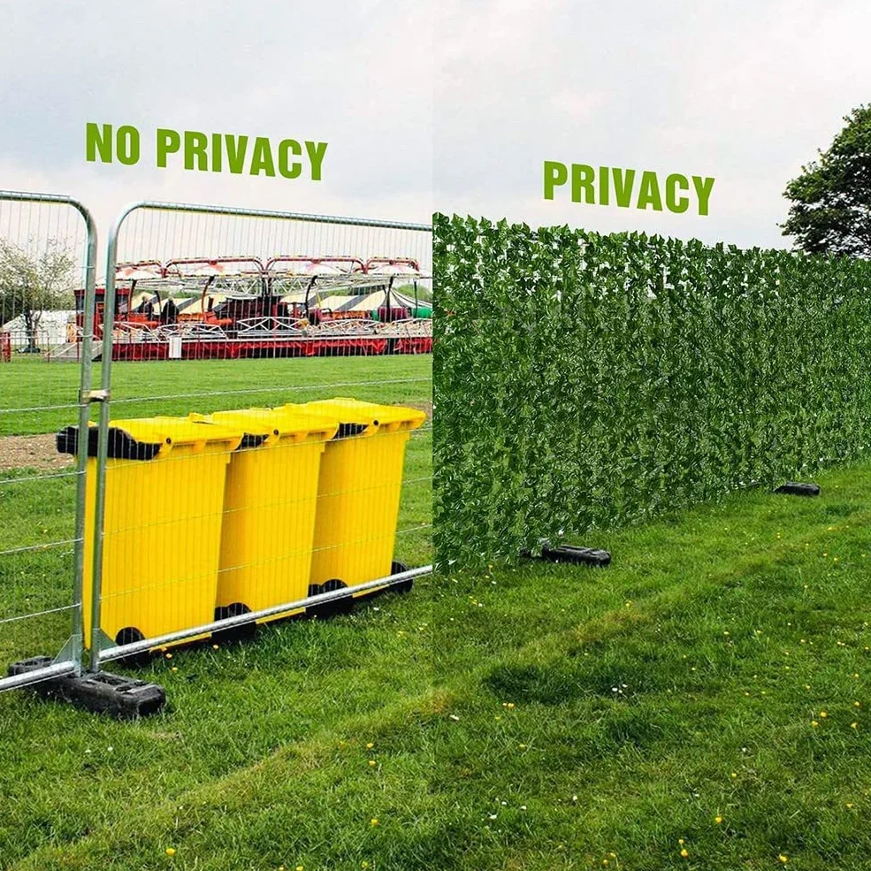 Hojas de Artificial para Jardín Seto Artificial Pared de privacidad de imitación, setos artificiales, valla y vid, bosque, hojas verdes, decoración para exteriores, decoración de jardín, protecci