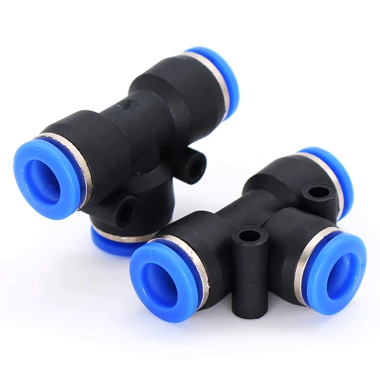 100 piezas de 50 piezas de accesorios neumáticos de polietileno tipo T de 3 vías para tubo en T de 4 mm, 6 mm, 8 mm, 10 mm, conector rápido deslizante (14 mm, 50 unidades)
