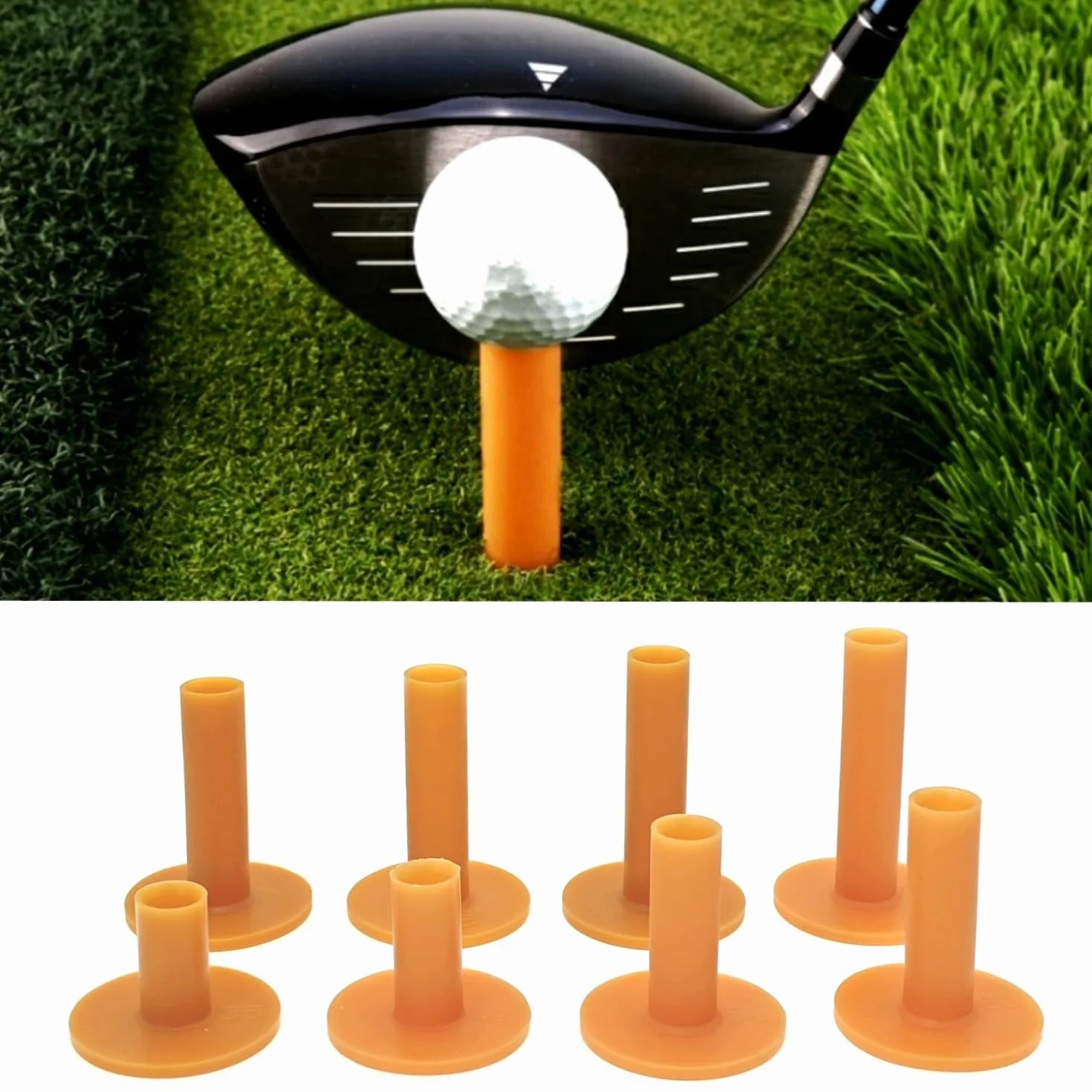 JZK 8x tees golf goma suave varios tamaños 35-80mm para tapete práctica campo