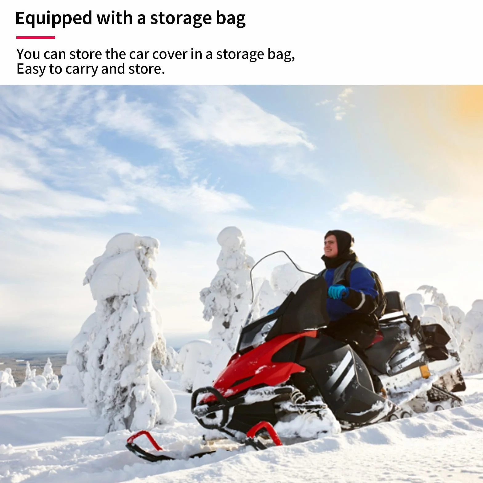 Cubierta impermeable para motos de nieve remolcables con protección UV y cordón elástico Qumiuu