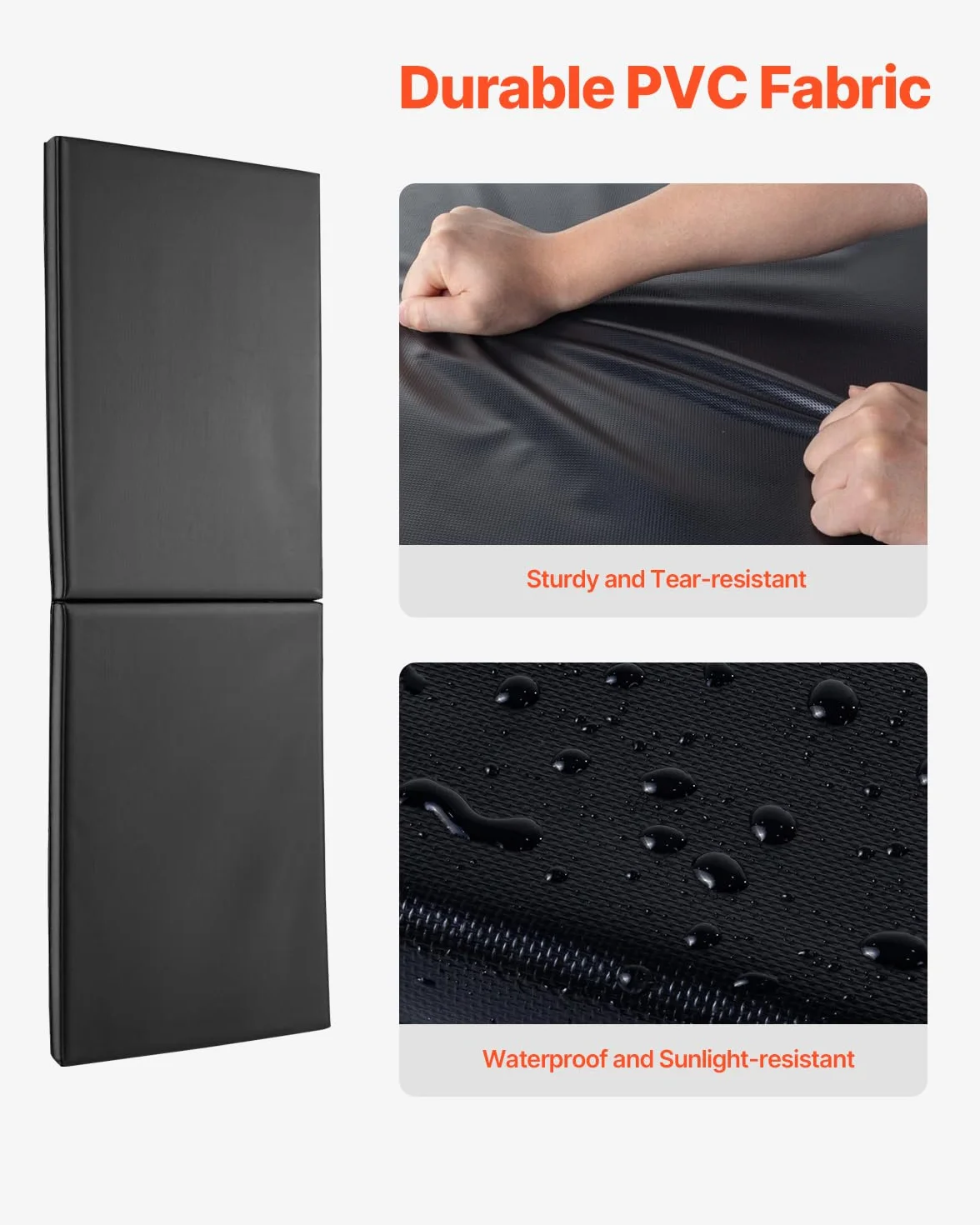 VEVOR Acolchado de Pared para Gimnasio, Espuma de Alta Densidad 50 mm, Impermeable, 1500 x 500 x 50 mm, Negro