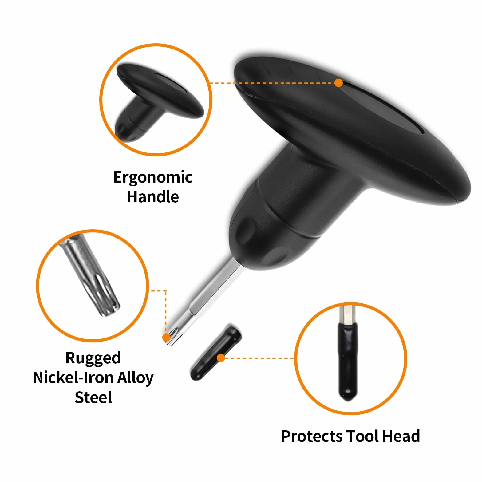 Llave de Golf Ajustable con Cabeza Protectora, Herramienta para Conductores y Palos, Negro
