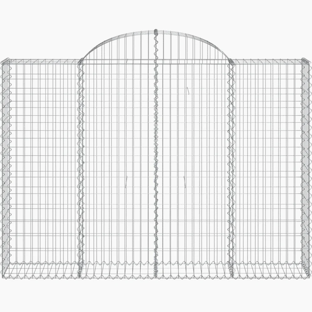 Cestas para gaviones (3 unidades, 200 x 30 x 140/160 cm) | Diámetro de alambre de 3,5 mm, ganchos reforzados, barrera decorativa de jardín, relleno con piedras o grava