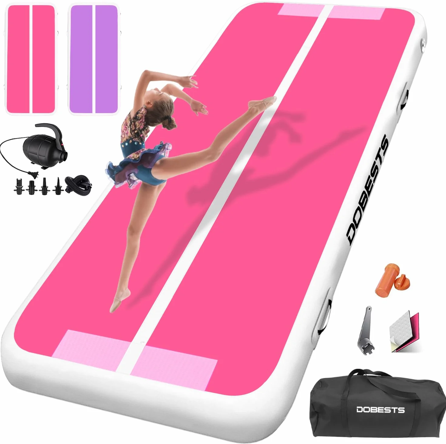 DOBESTS Air Track Colchoneta Gimnasia 2m 3m 4m 5m 6m Hinchable 10cm 15cm 20cm gruesa con Bomba