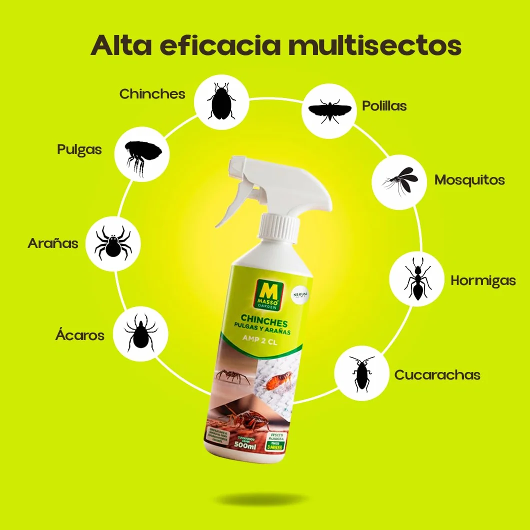 Insecticida contra CHINCHES, PULGAS Y ARAÑAS 500 ml Listo para su Uso MUY EFICAZ | Efecto durante 3 meses tras su aplicación | Sin Olor ni Manchas en Tejidos | Nexum Market (1)