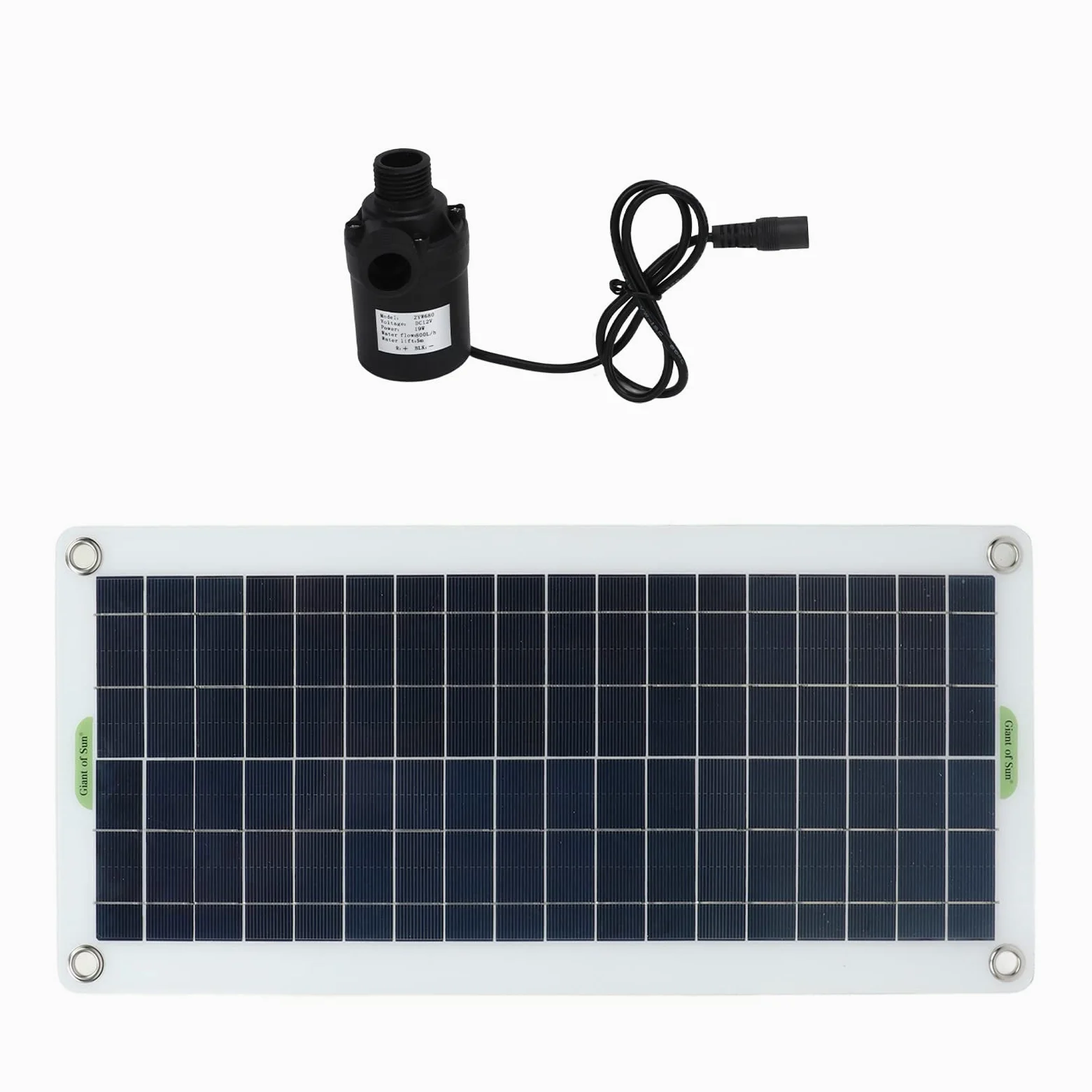 Keenso Kit de Bomba de Agua Solar, Bomba Sumergible de 19 W 800 L/H DC12 V con Panel Solar de 30 W, para Invernadero RV Touring Car Camping