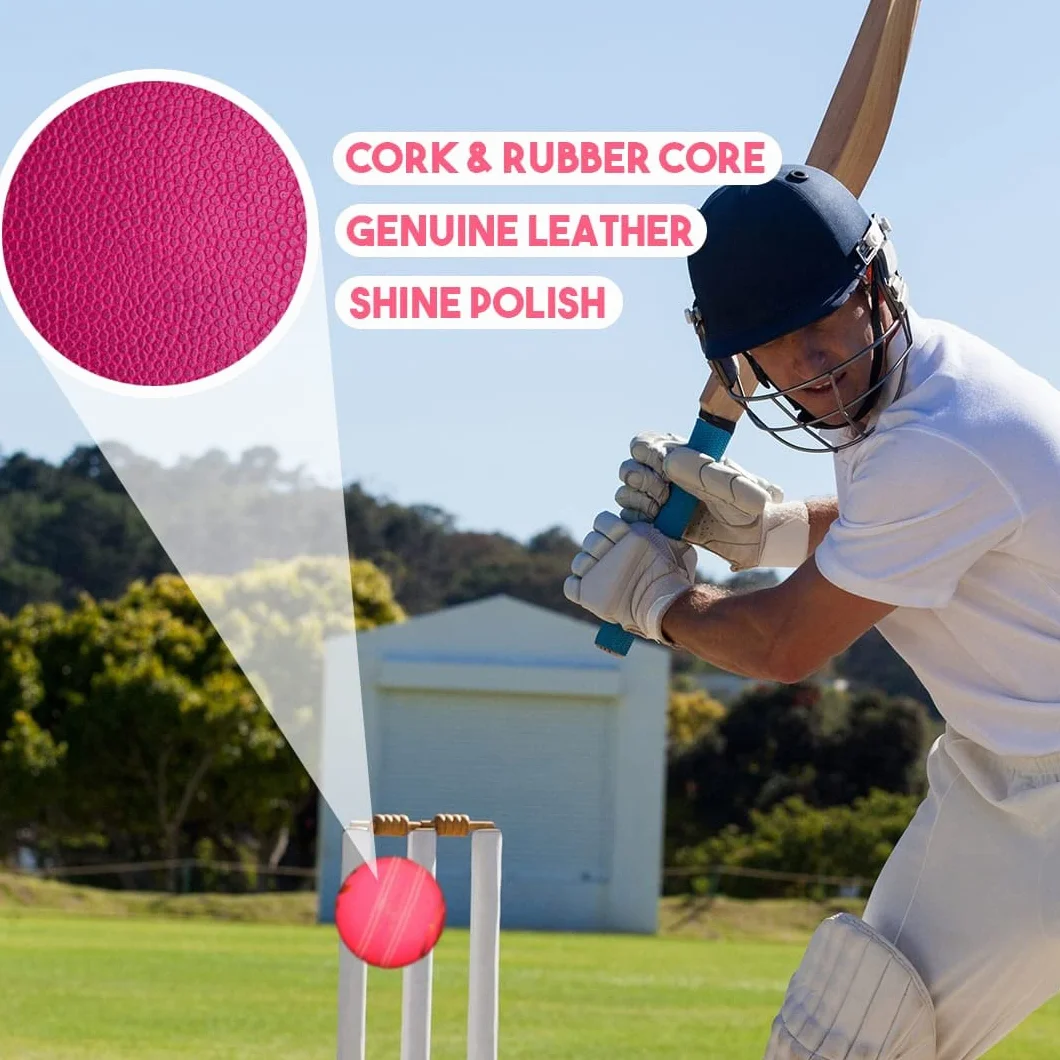 Pink Cricket Balls Pack of 6 - 4 Piece Set