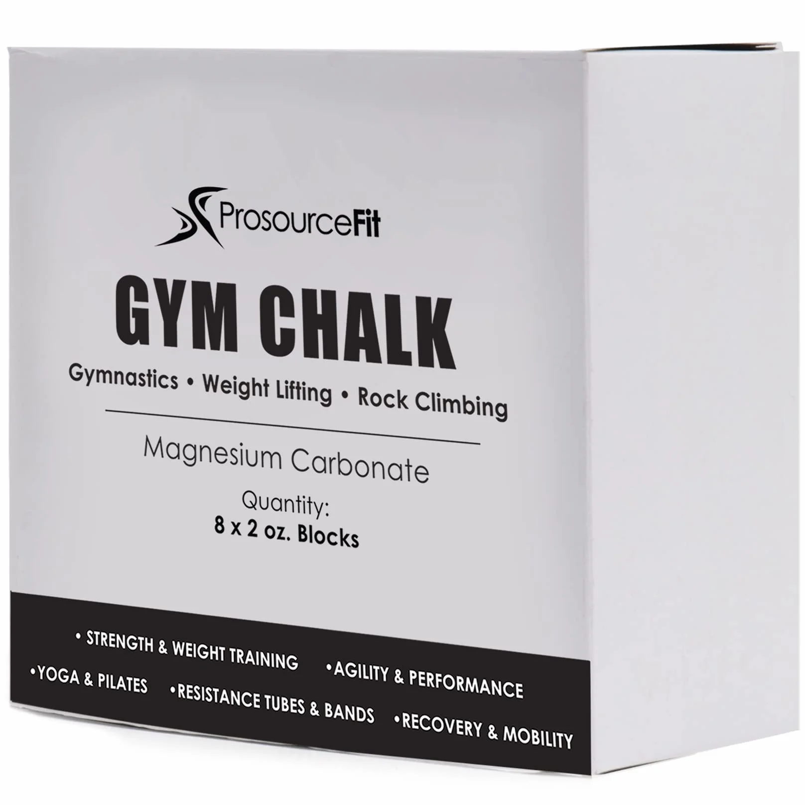 ProsourceFit Gym Chalk Magnesium Carbonate 1lb 8 Blocks for Weightlifting Gymnastics Rock Climbing