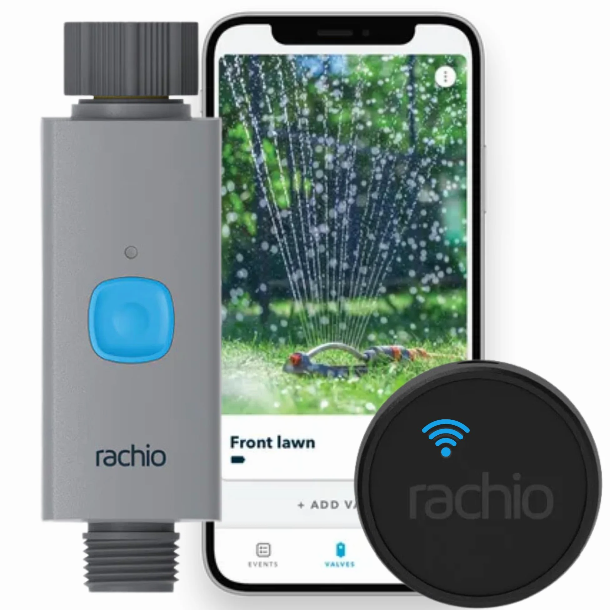 Rachio Temporizador Inteligente de Manguera con hub WiFi para riego al Aire Libre. Fácil instalación del Grifo, automatiza los horarios de Agua y aspersor para el Cuidado del césped, jardín y Patio.