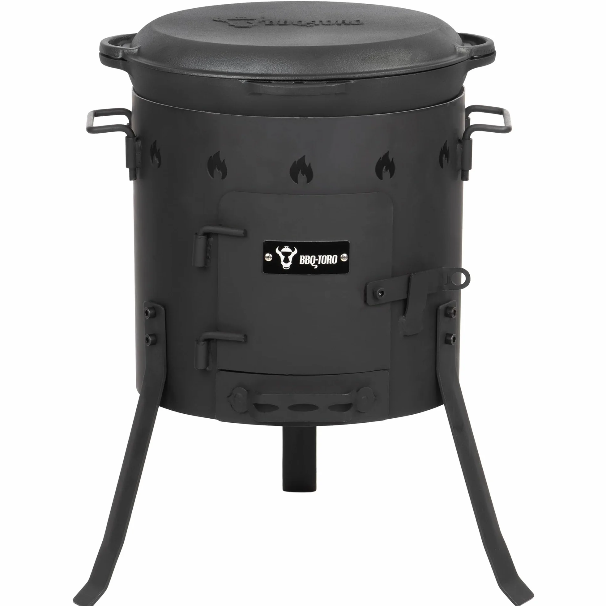 BBQ-Toro Kazan de 12,1 L con Tapa + Kazan Estufa Ø 35 cm | Olla de Hierro Fundido para Estofados | Estufa de Camping Utschag | Cocina Exterior, Horno de Gulash | Horno de Fuego, Caldera, Chimenea