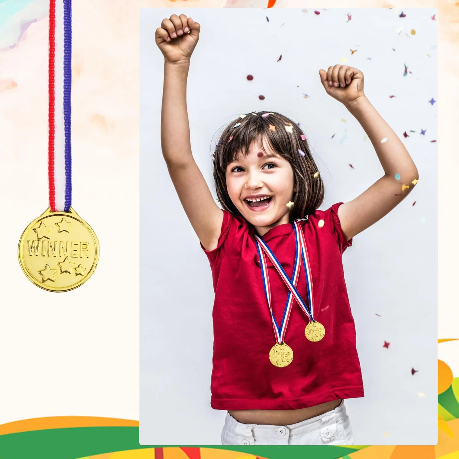 Medallas de Oro de Plástico Gosknor para Niños, Premios para Juegos Deportivos