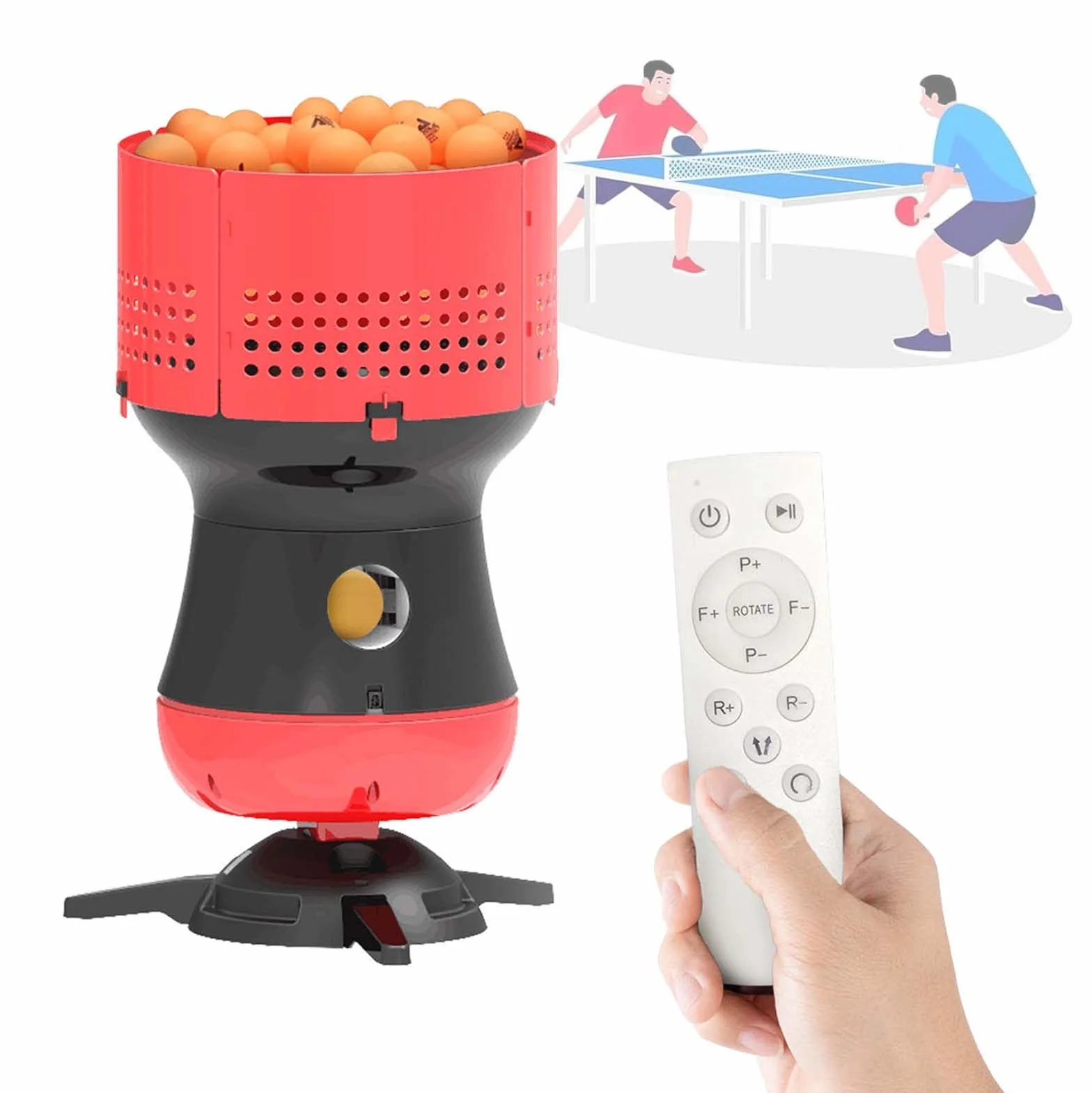 Robot de Tenis de Mesa Inteligente: Lanzador Automático de Pelotas de Ping-Pong, Dos Modos de Saque, Velocidad y Efecto Ajustables