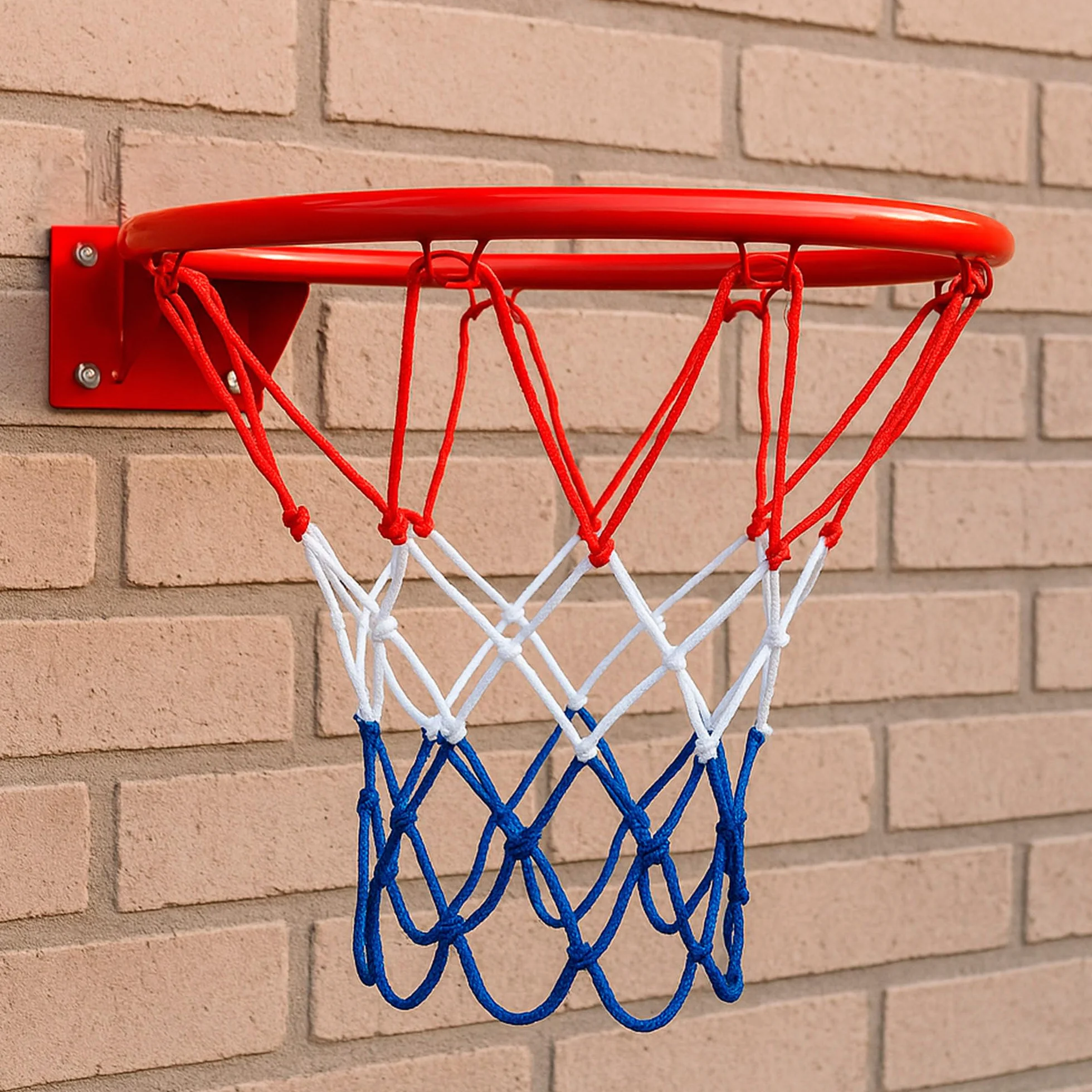 AKTIVE Canasta de Baloncesto Pared 45 cm Red poliéster Aro metálico 4 Tornillos
