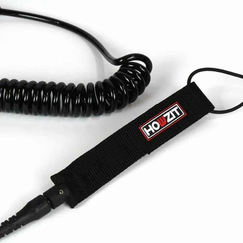 Leash DE WINGFOIL Cinturón Coil Howzit Negro