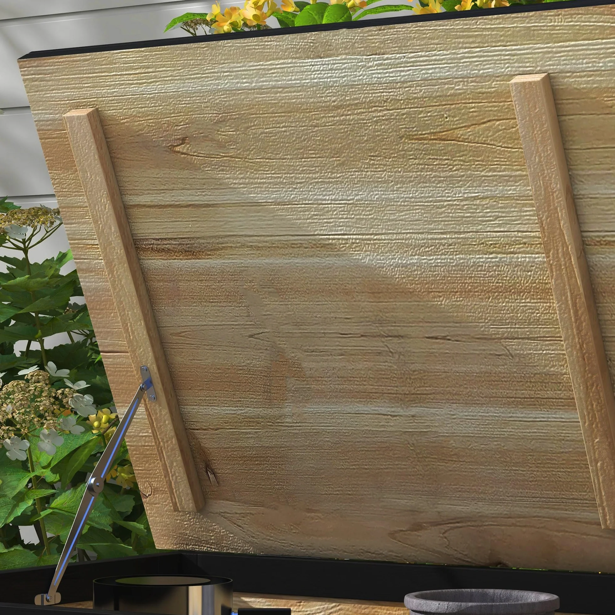Outsunny Baúl de Exterior 121L Arcón Almacenaje de Madera con 4 Ruedas para Jardín Patio Balcón 100x50x43 cm Natural y Negro