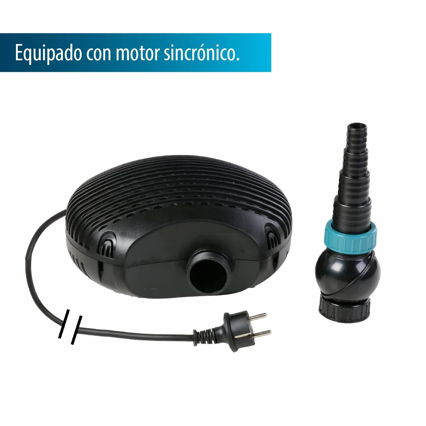Bomba de filtro/estanque AquaForte EC-6500 6,5 m³/h, altura de impulsión 3,5m, 38Watt, Negro | adecuado para agua dulce y salada | adecuado para arroyos, cascadas, fuentes, filtros, etc.