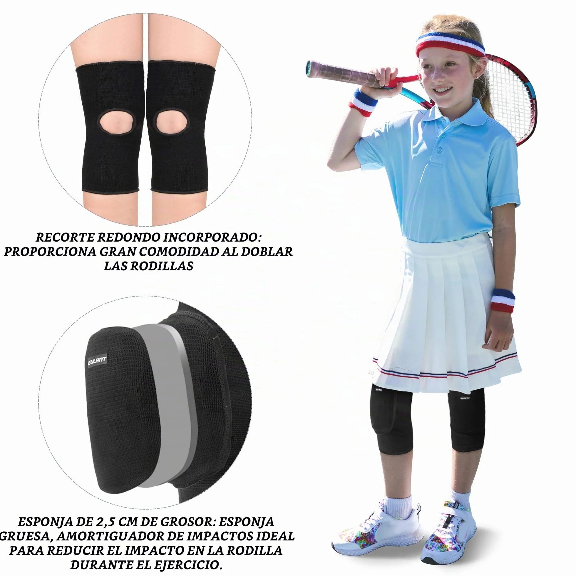 EULANT Coderas Rodilleras Voleibol Mujer Protector Deportivo Correr Fútbol Ciclismo