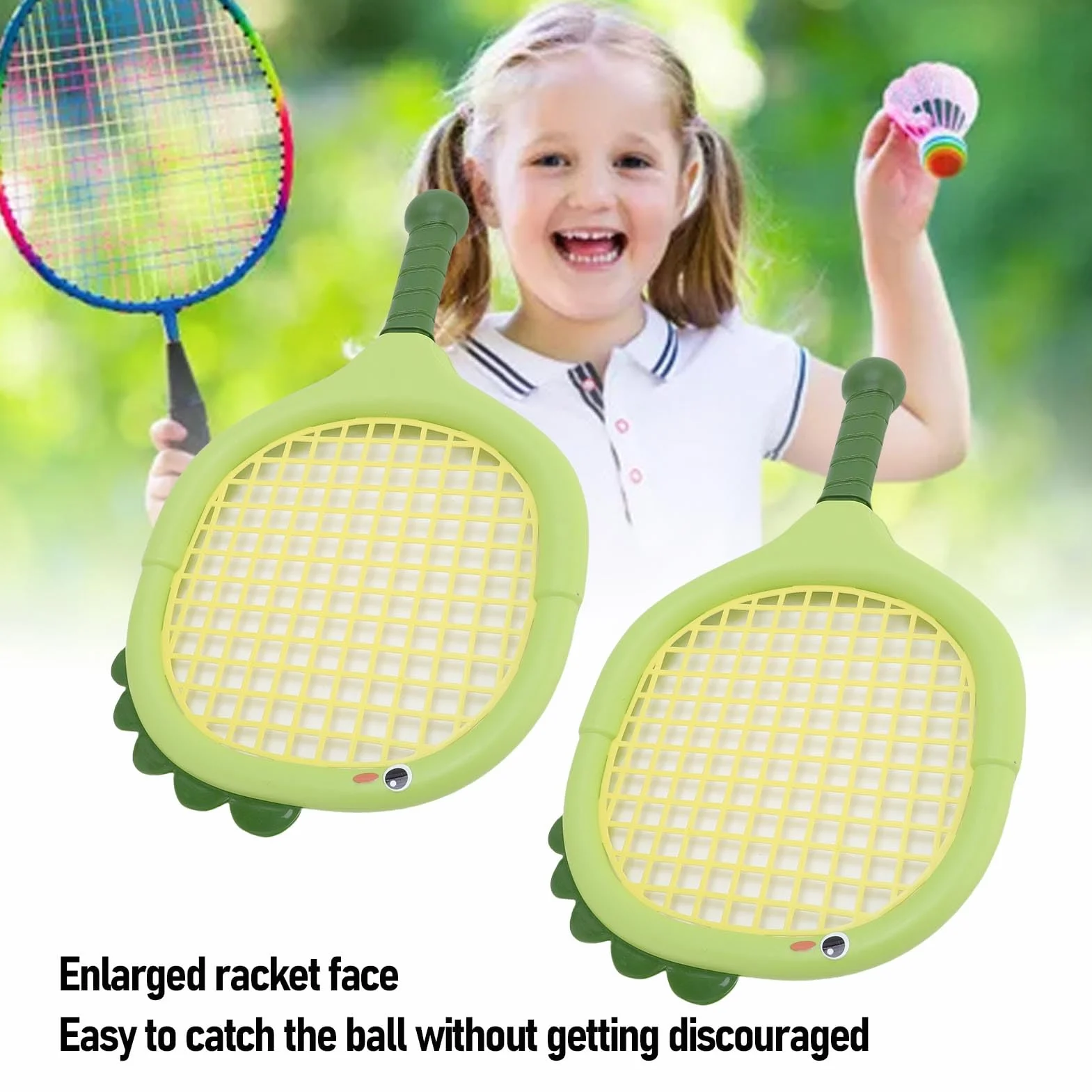 Juego de Raquetas de Tenis y Bádminton para Niños con 2 Volantes y 2 Pelotas