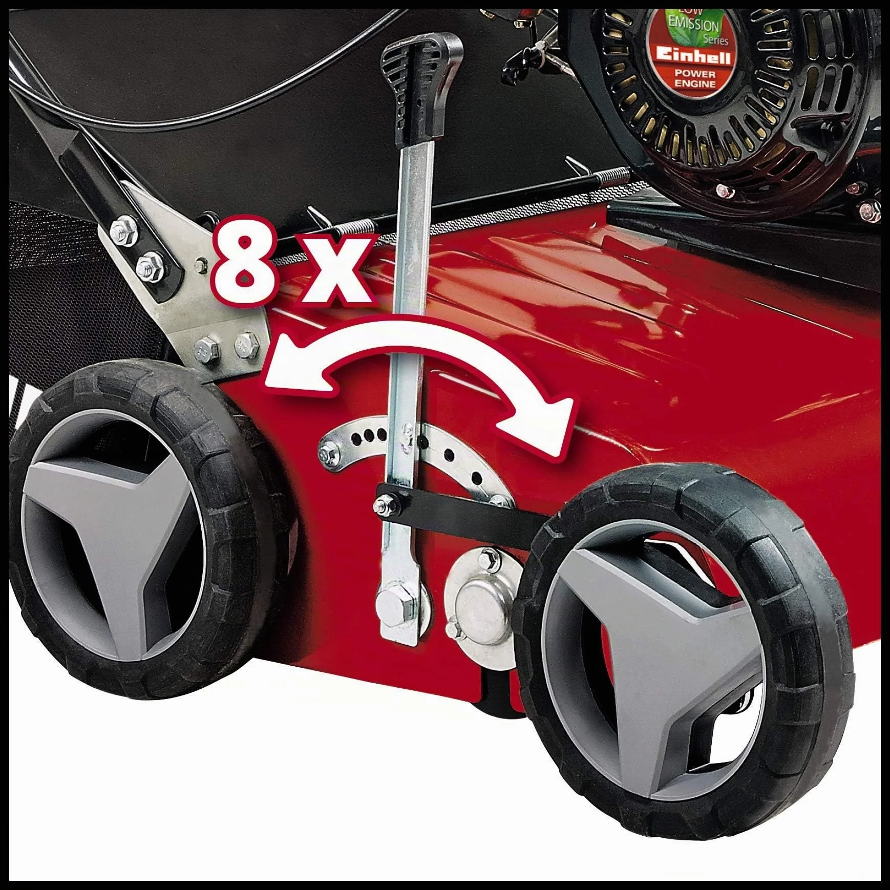 Einhell GC-SC 4240P - Escarificador de Gasolina para césped, 4,2 kw, Motor de 4 Tiempos, Unidad de Corte de rodamiento de Bolas con 18 Cuchillas de Acero, Ajuste de Profundidad de rastrillo de