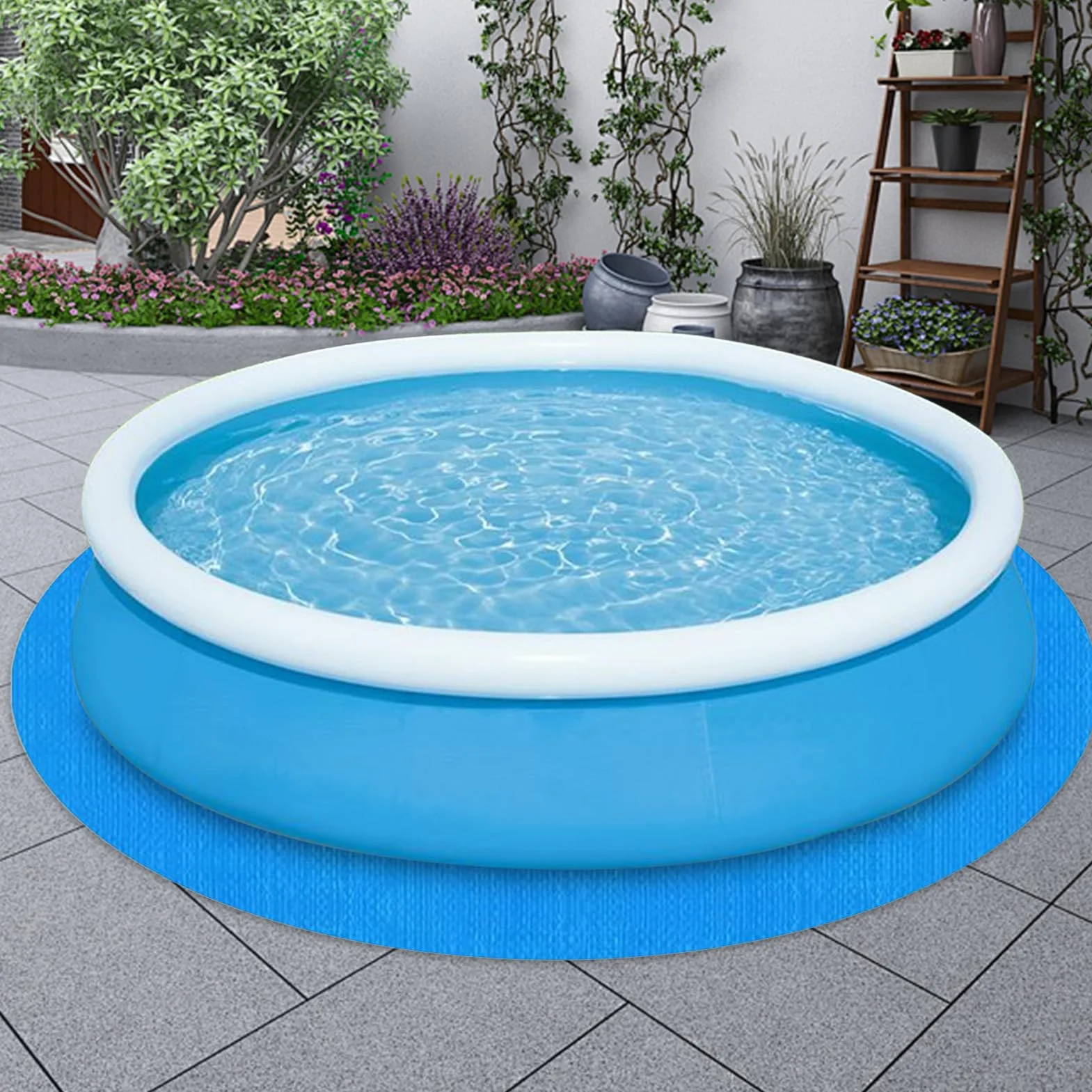 Tapiz Suelo Piscina, Base para Piscina Redondas, Alfombra Piscina Suelo, Almohadilla para Revestimiento de Piscina, Protección del Suelo, para Piscinas sobre el Suelo